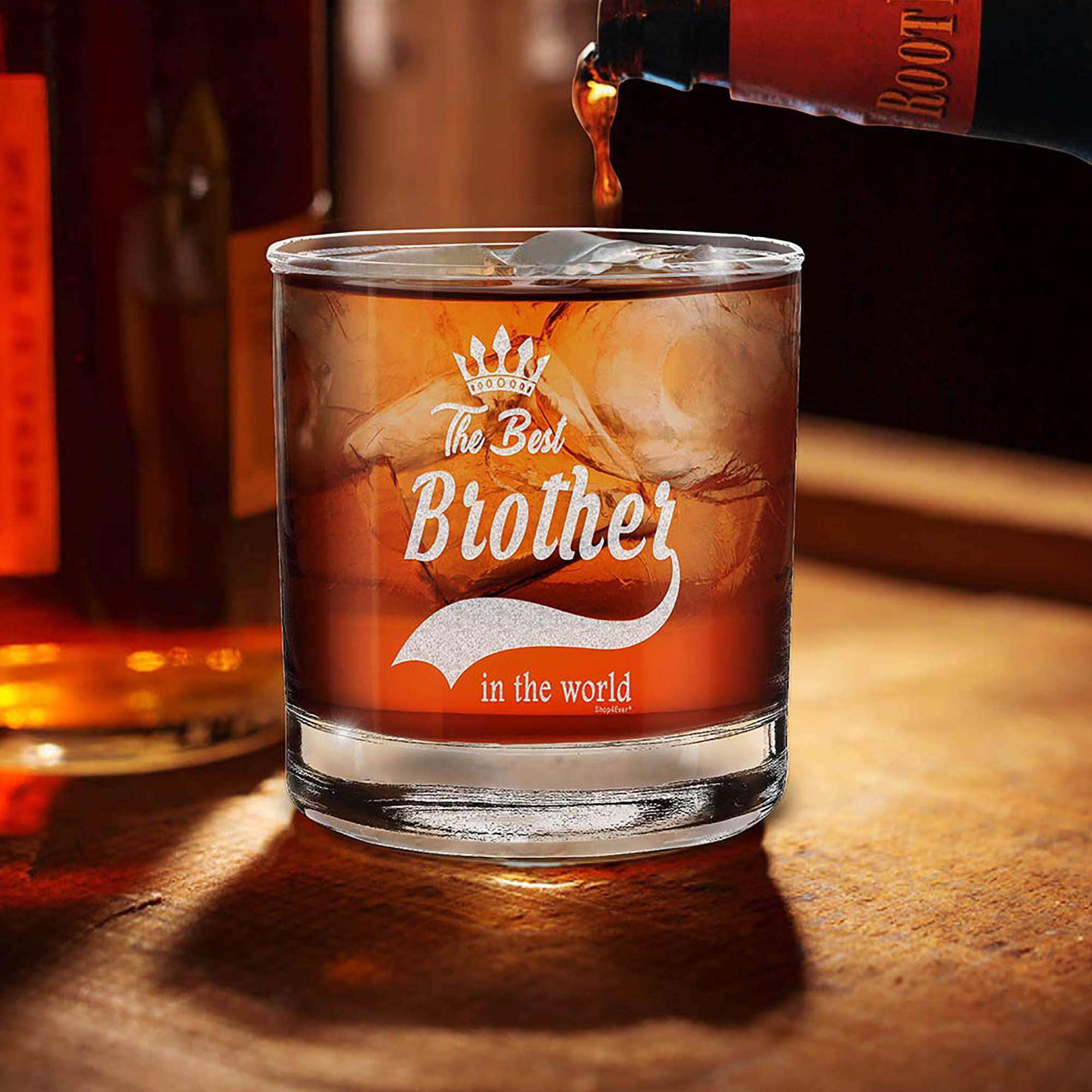 The Best Brother In The World Engraved Whiskey Glass