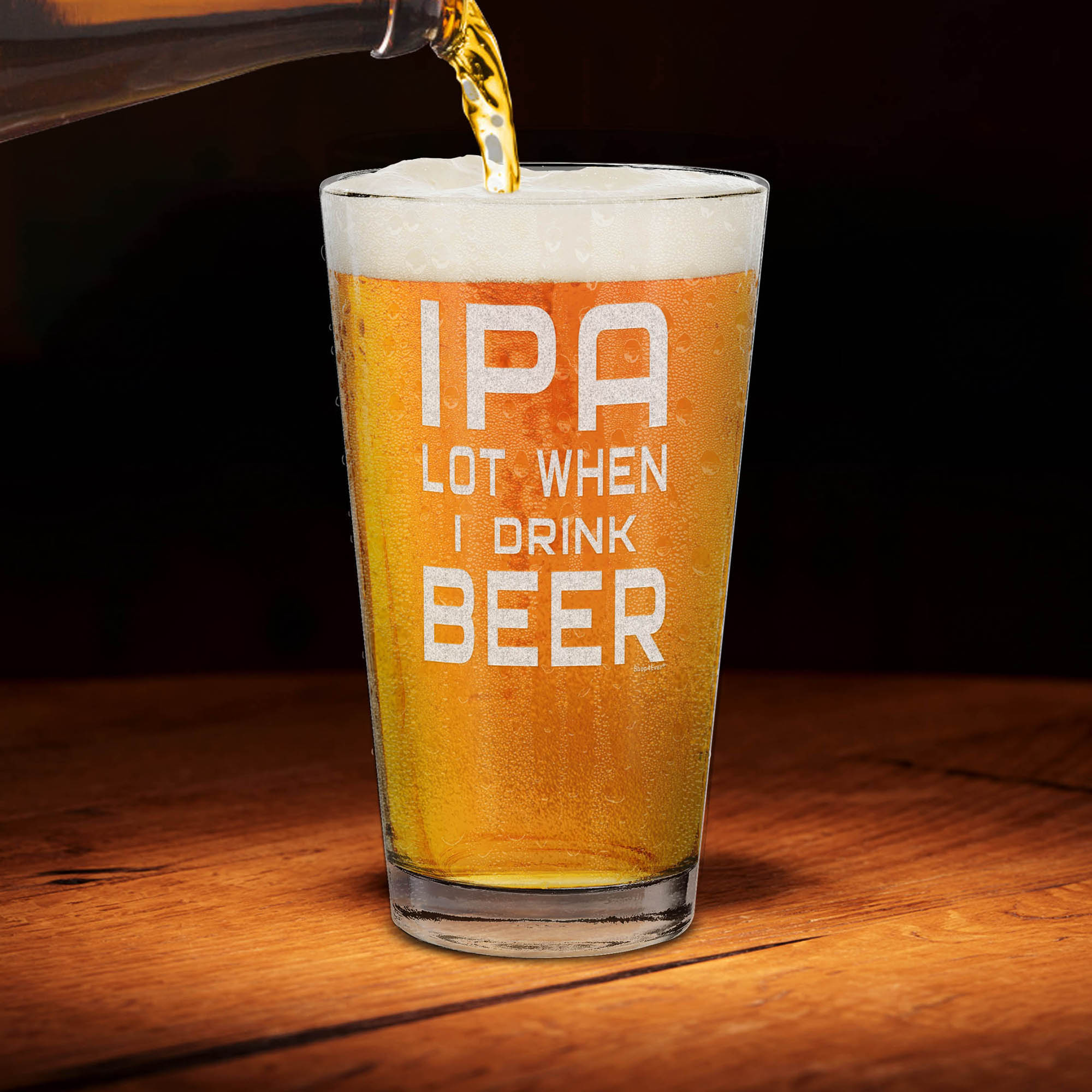 PA Lot When I Drink Beer Laser Engraved Beer Pint Glass Funny Beer Glass for Men Husband Dad Boyfriend Uncle Brother Coworker