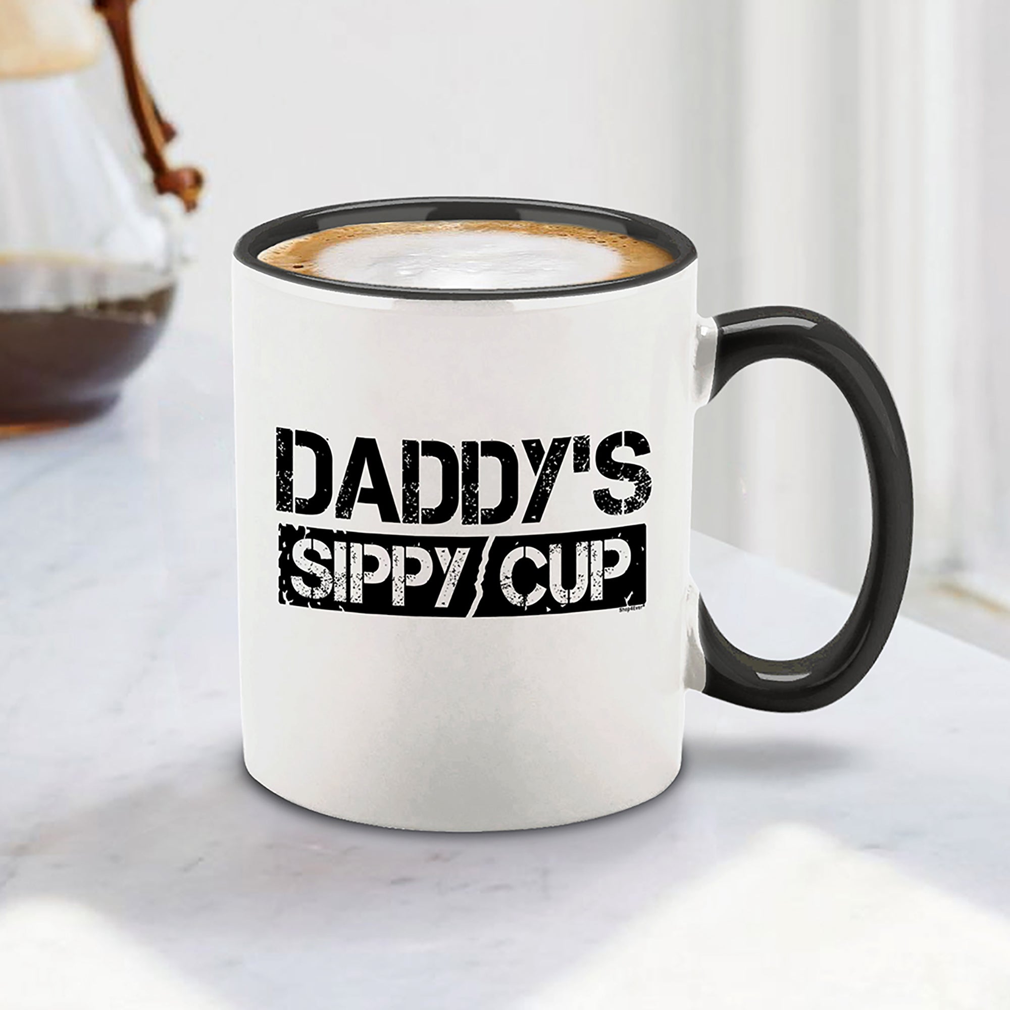 Funny New Dad Coffee Mug Daddy's Sippy Cup Black Handle Ceramic Coffee Mug Tea Cup