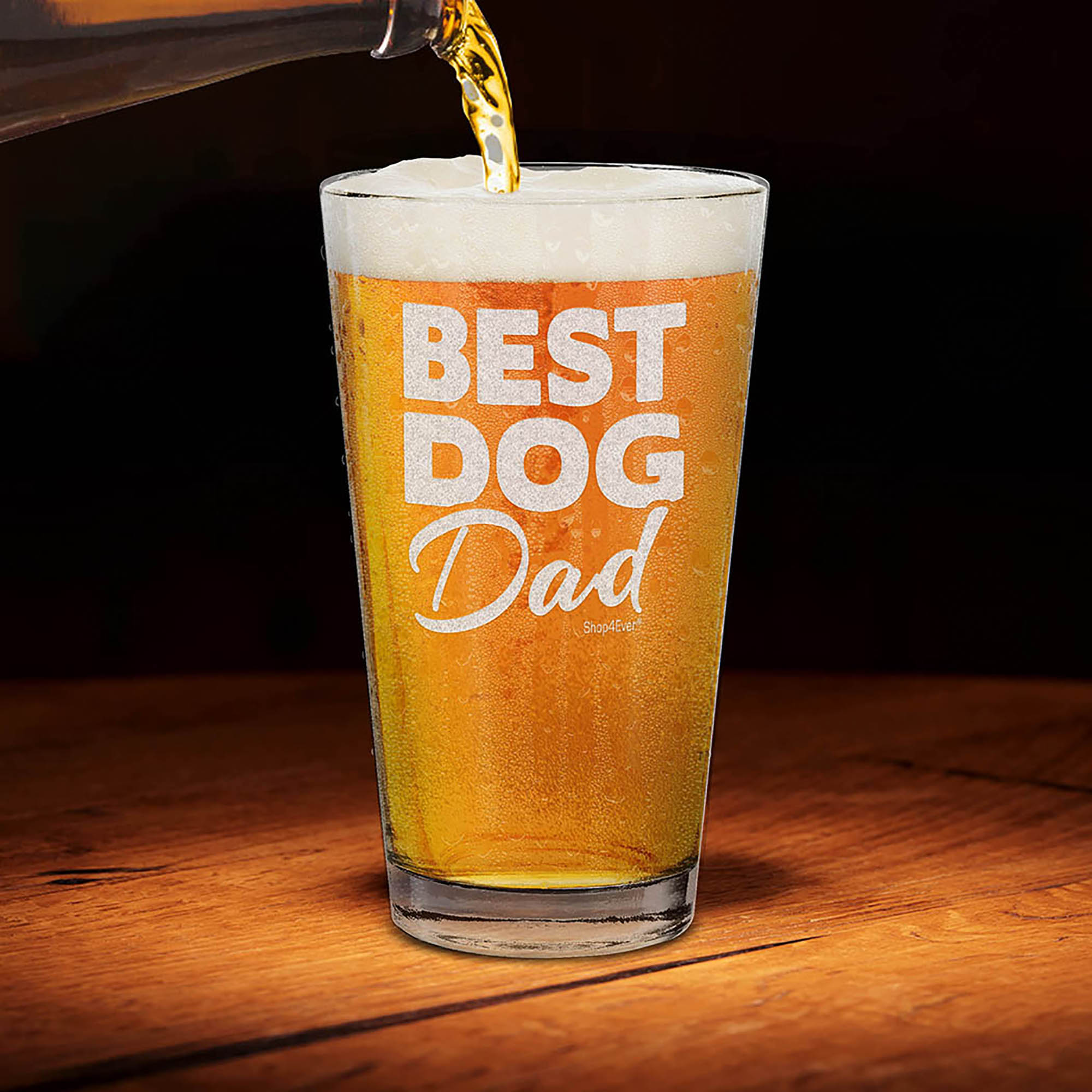 Best Dog Dad Engraved Beer Pint Glass