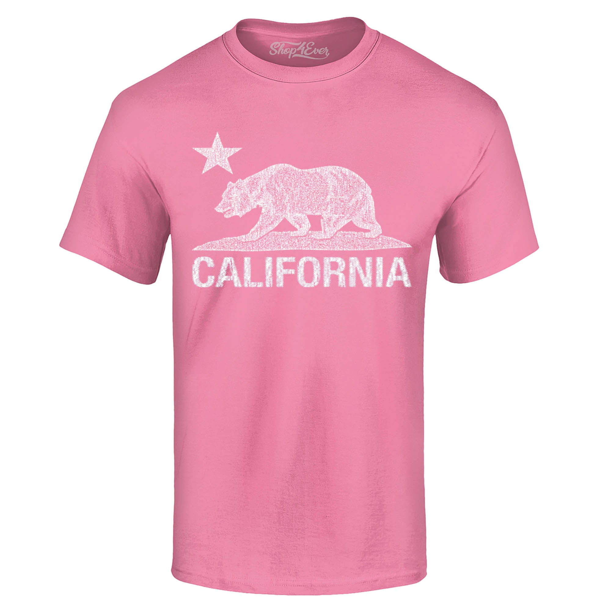 California Distressed White Bear T-Shirt Cali Shirts