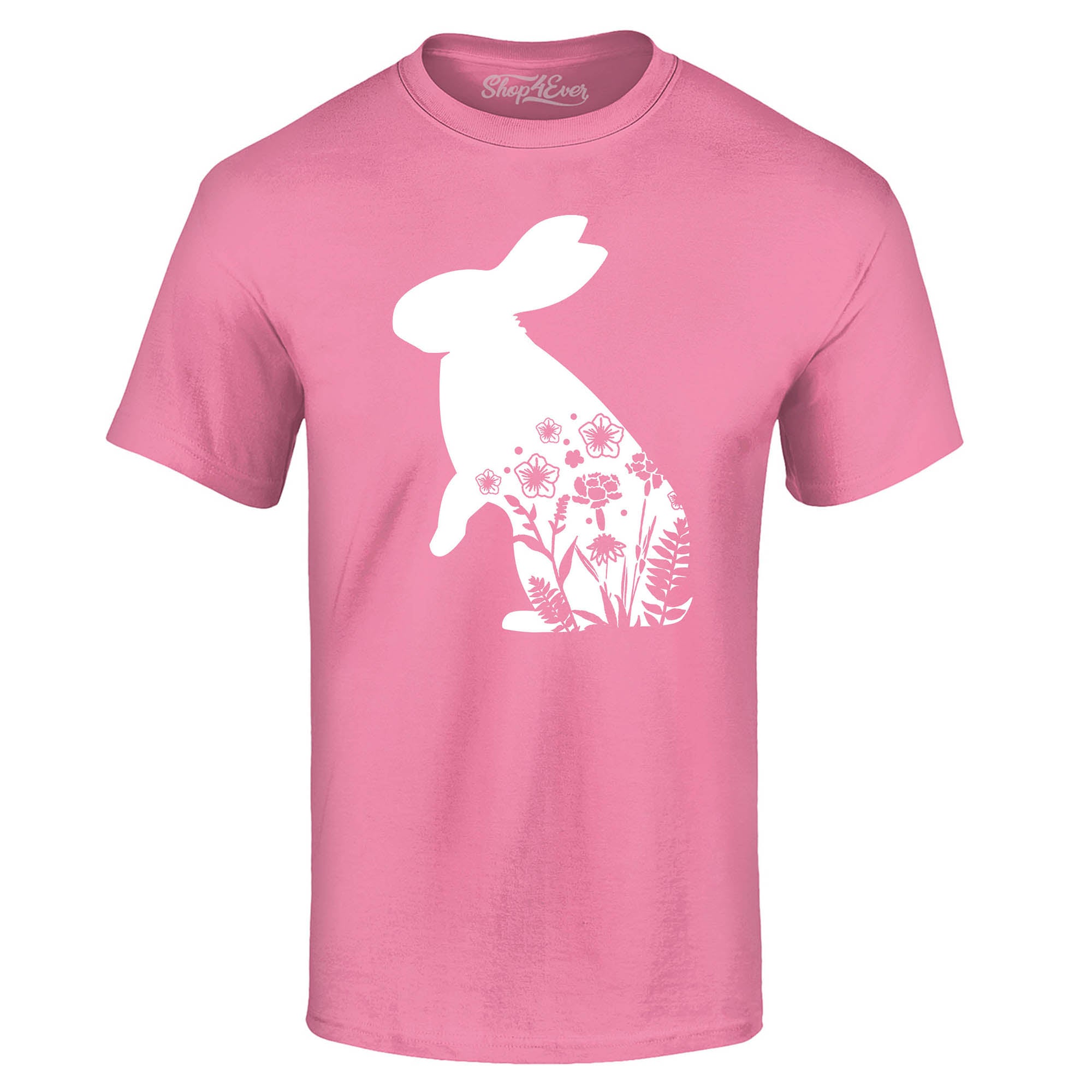 Floral Easter Bunny Rabbit with Spring Flowers T-Shirt