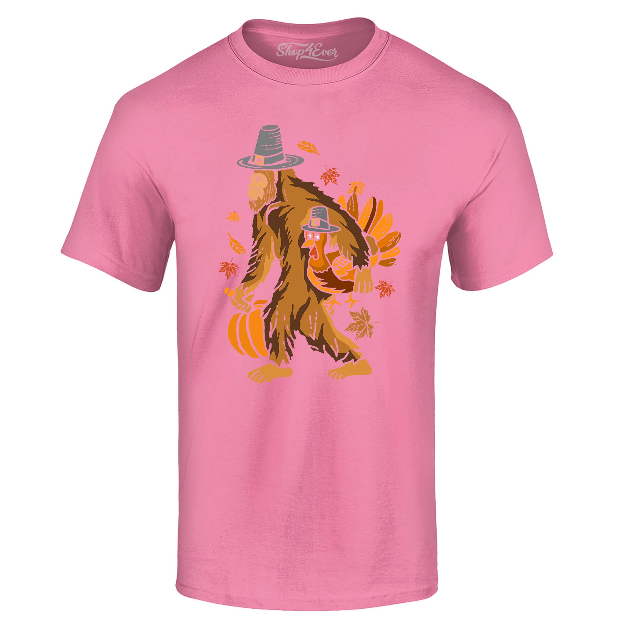 Bigfoot Pilgrim Turkey Pumpkin Thanksgiving Sasquatch T-Shirt