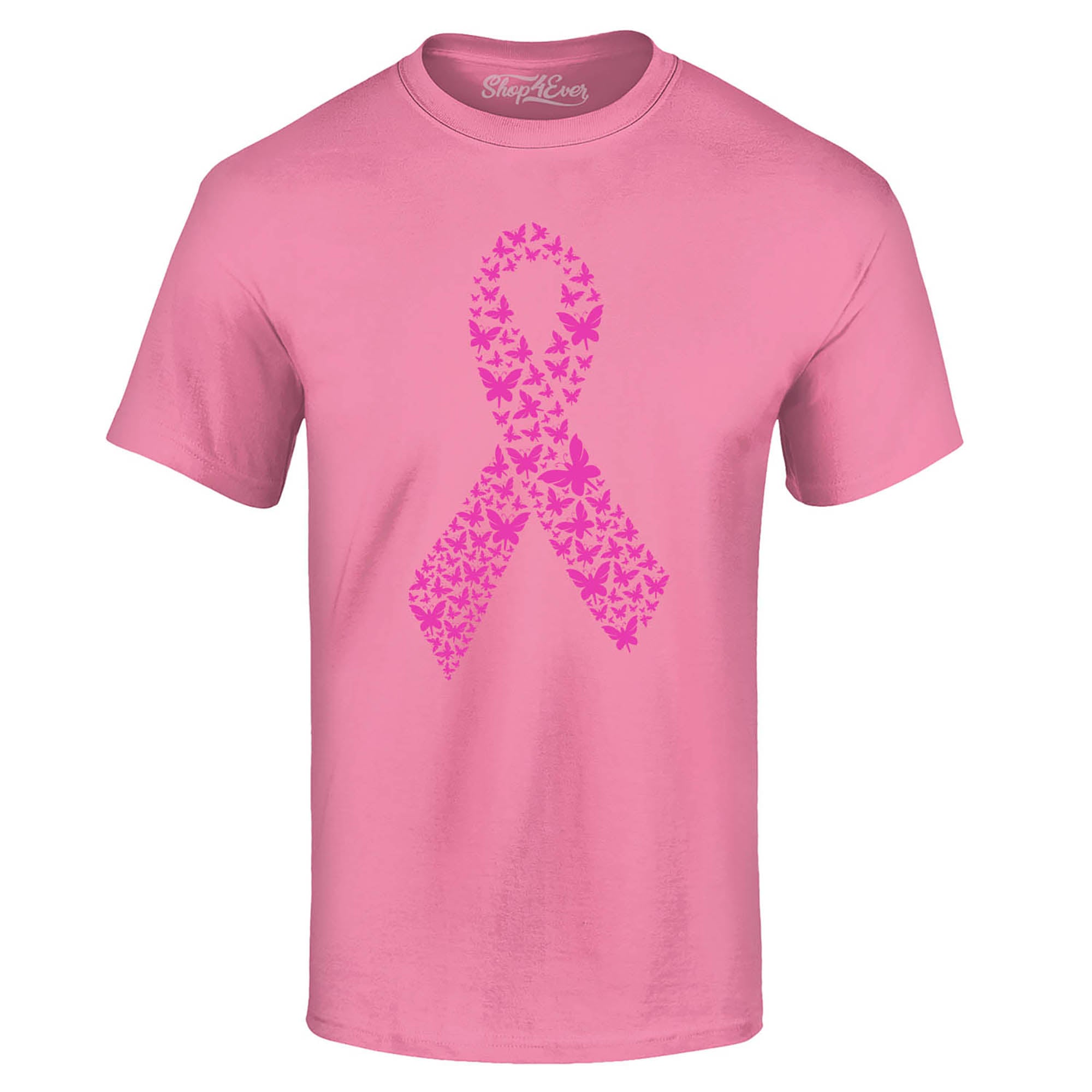 Pink Butterfly Ribbon Breast Cancer Awareness T-Shirt
