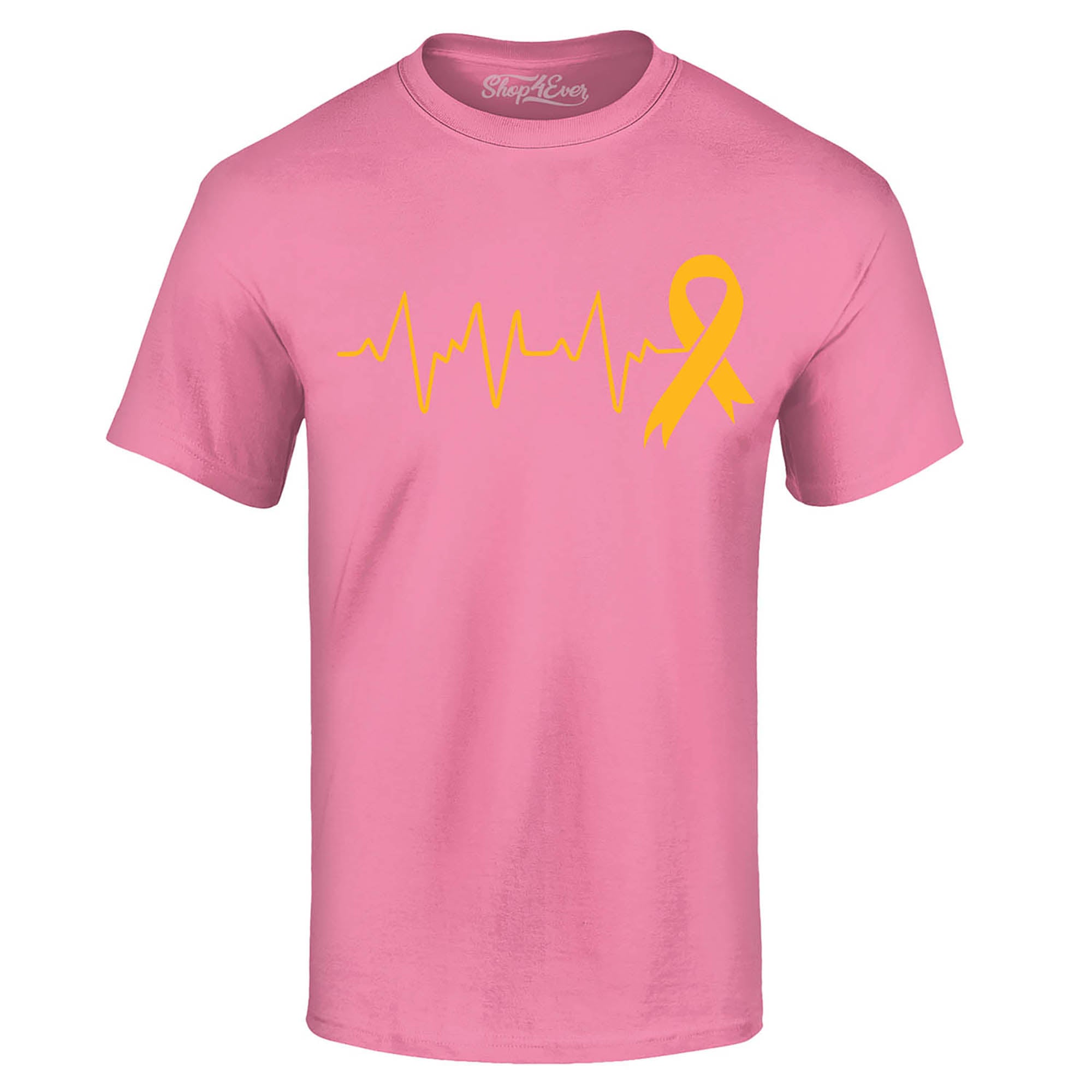 Heartbeat Gold Ribbon Childhood Cancer Awareness T-Shirt