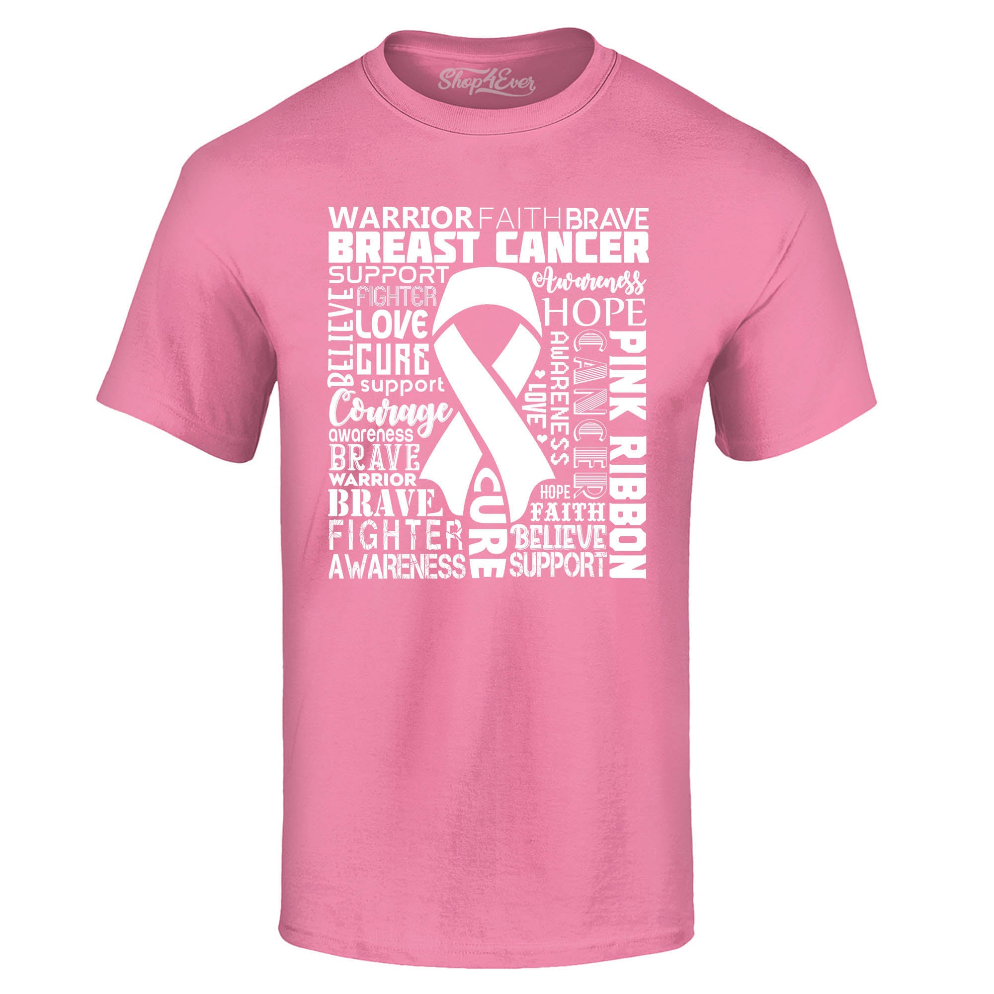 Breast Cancer Awareness White Ribbon Word Cloud T-Shirt