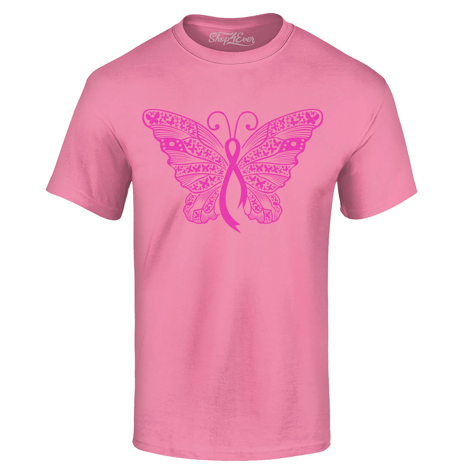 Pink Ribbon Butterfly Breast Cancer Awareness T-Shirt