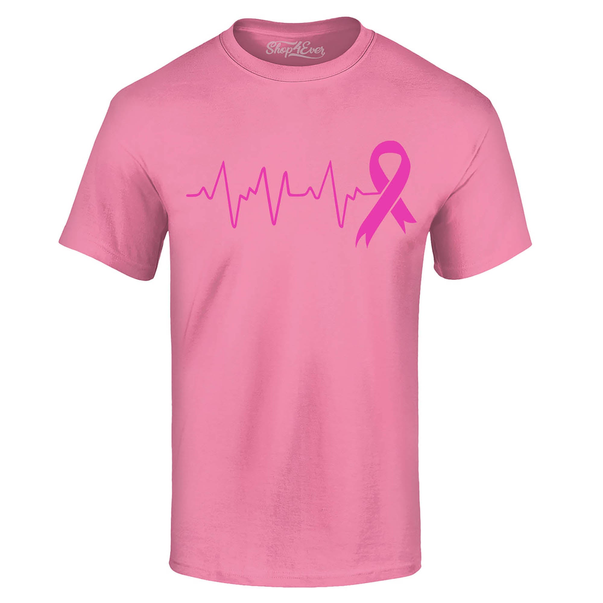 Heartbeat Pink Ribbon Breast Cancer Awareness T-Shirt