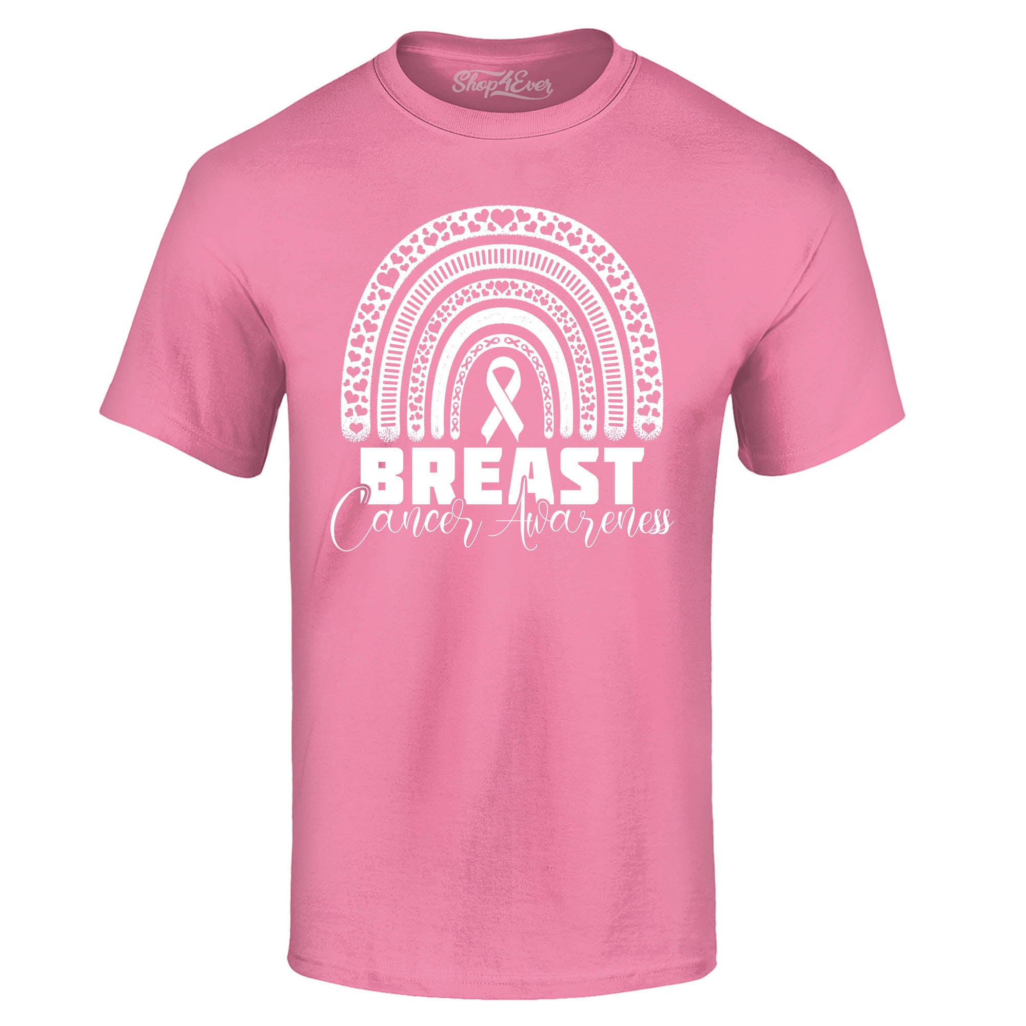 Breast Cancer Awareness Rainbow White T-Shirt