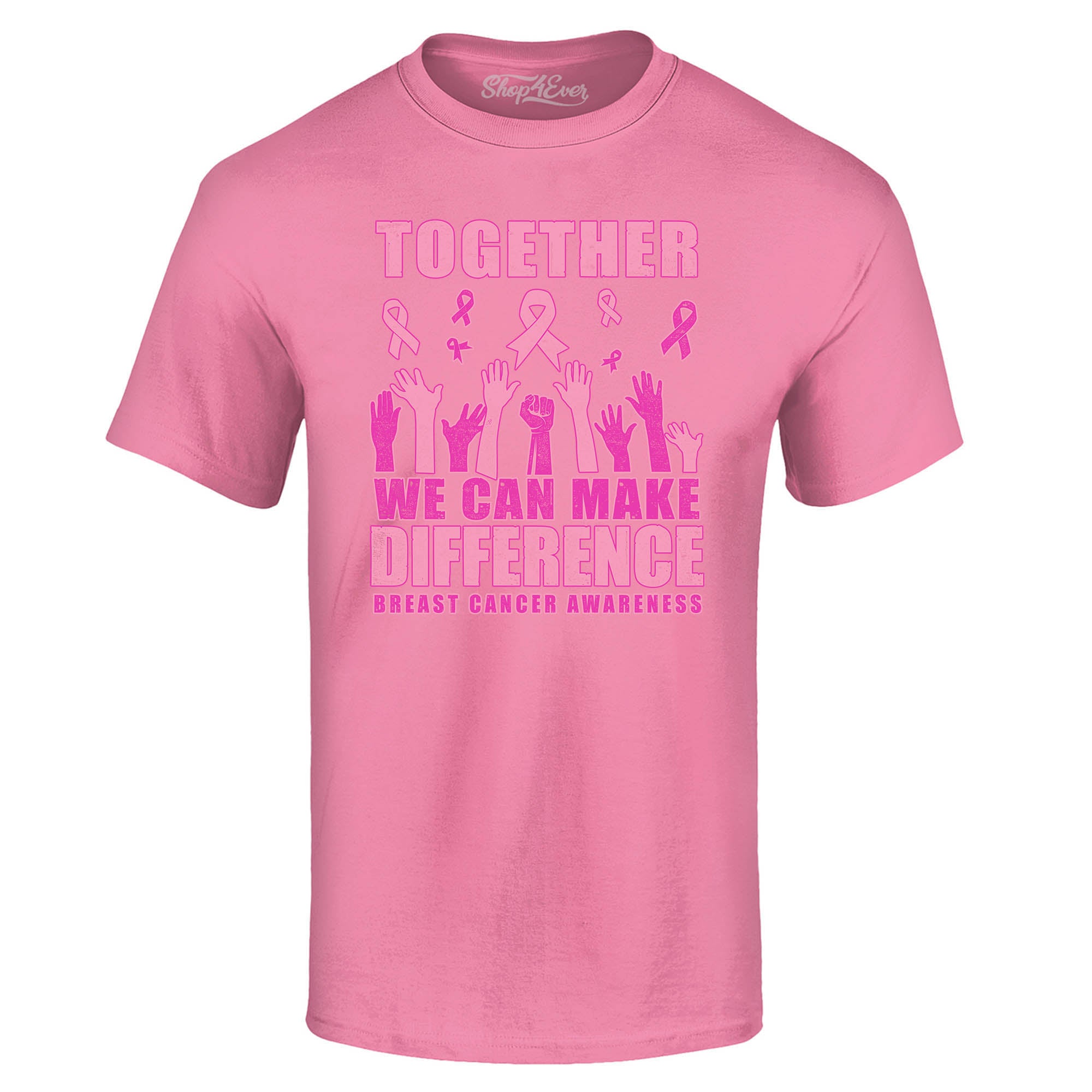 Together We Can Make A Difference Breast Cancer Awareness T-Shirt Support Tee
