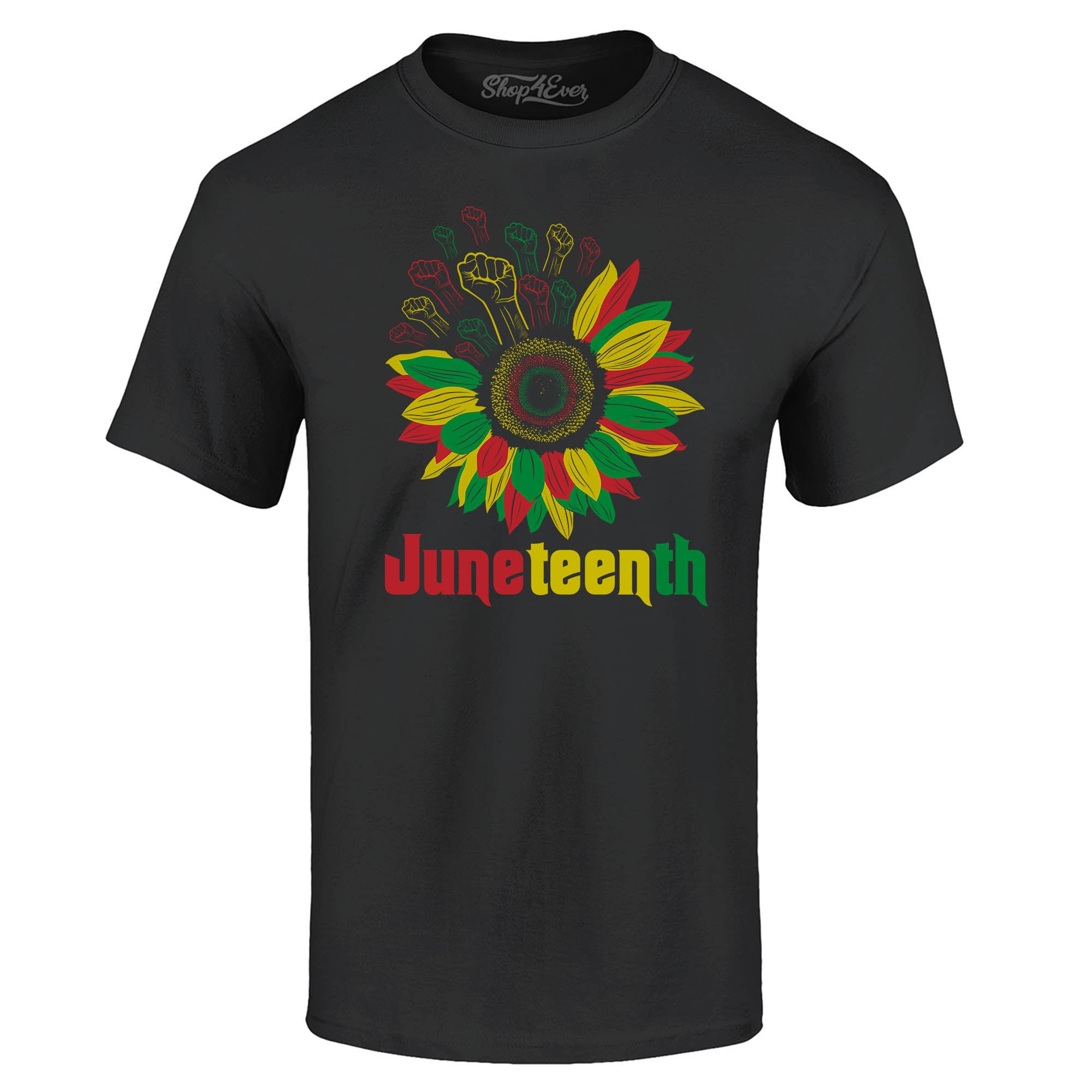Juneteenth Black Fist Flower Power June 19th 1865 T-Shirt