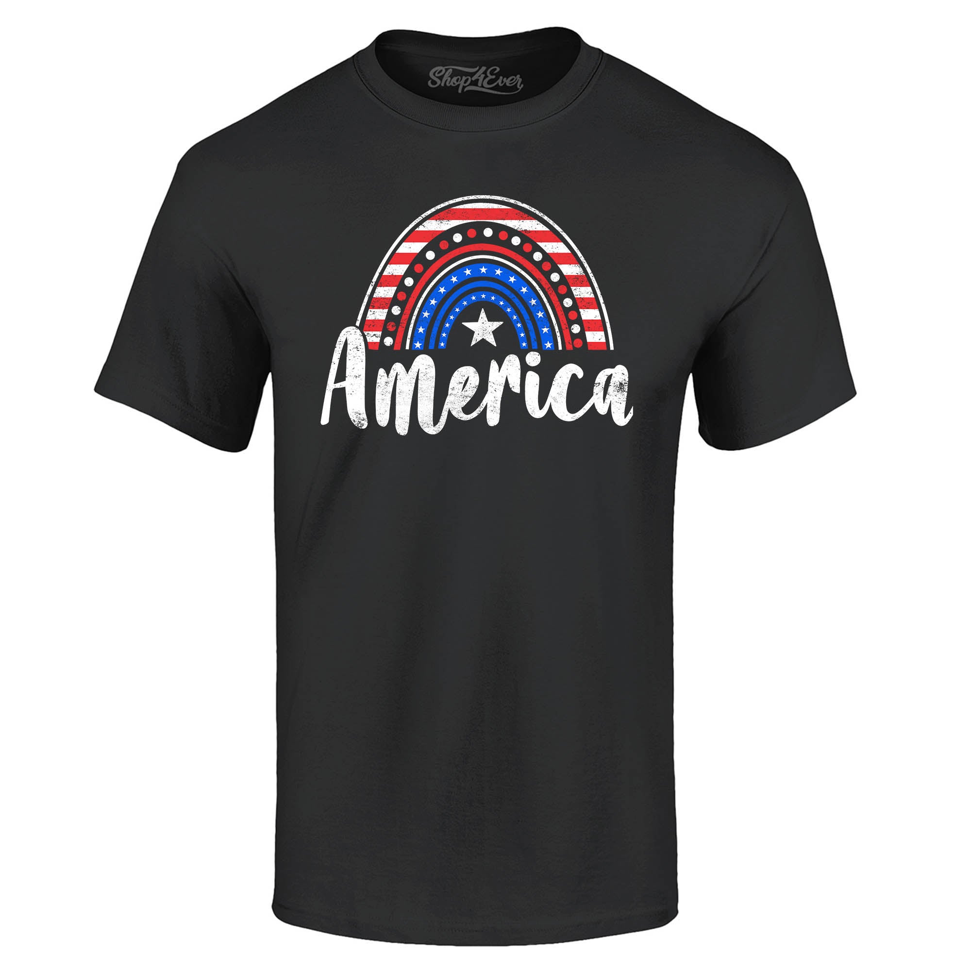 America Patriotic Rainbow 4th of July T-Shirt