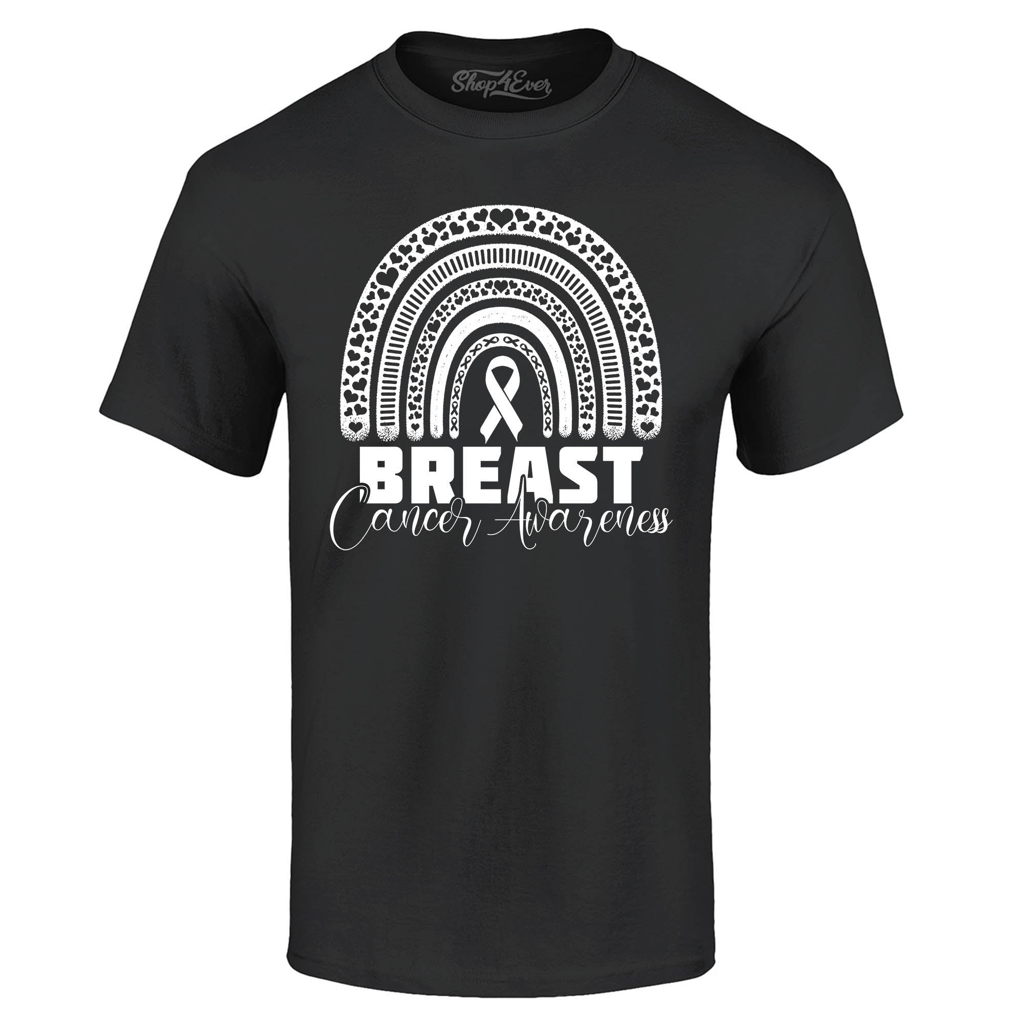 Breast Cancer Awareness Rainbow White T-Shirt