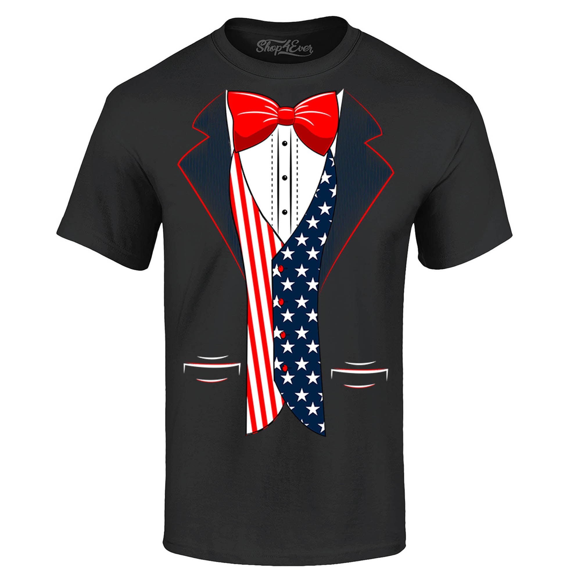 4th of July USA Tuxedo American Flag T-Shirt