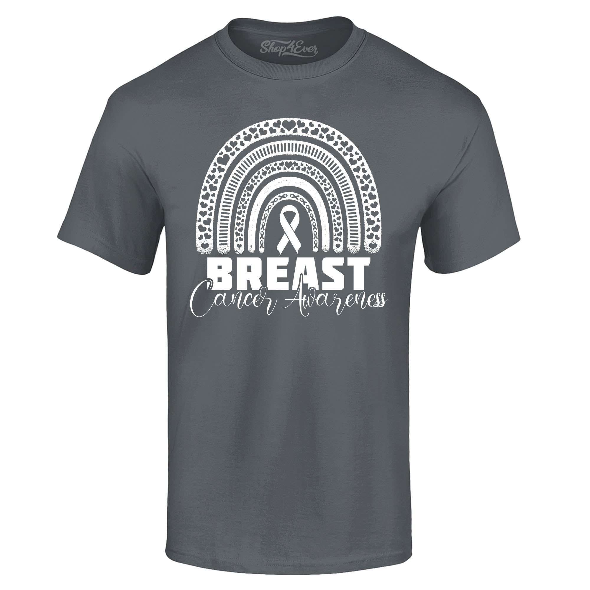 Breast Cancer Awareness Rainbow White T-Shirt