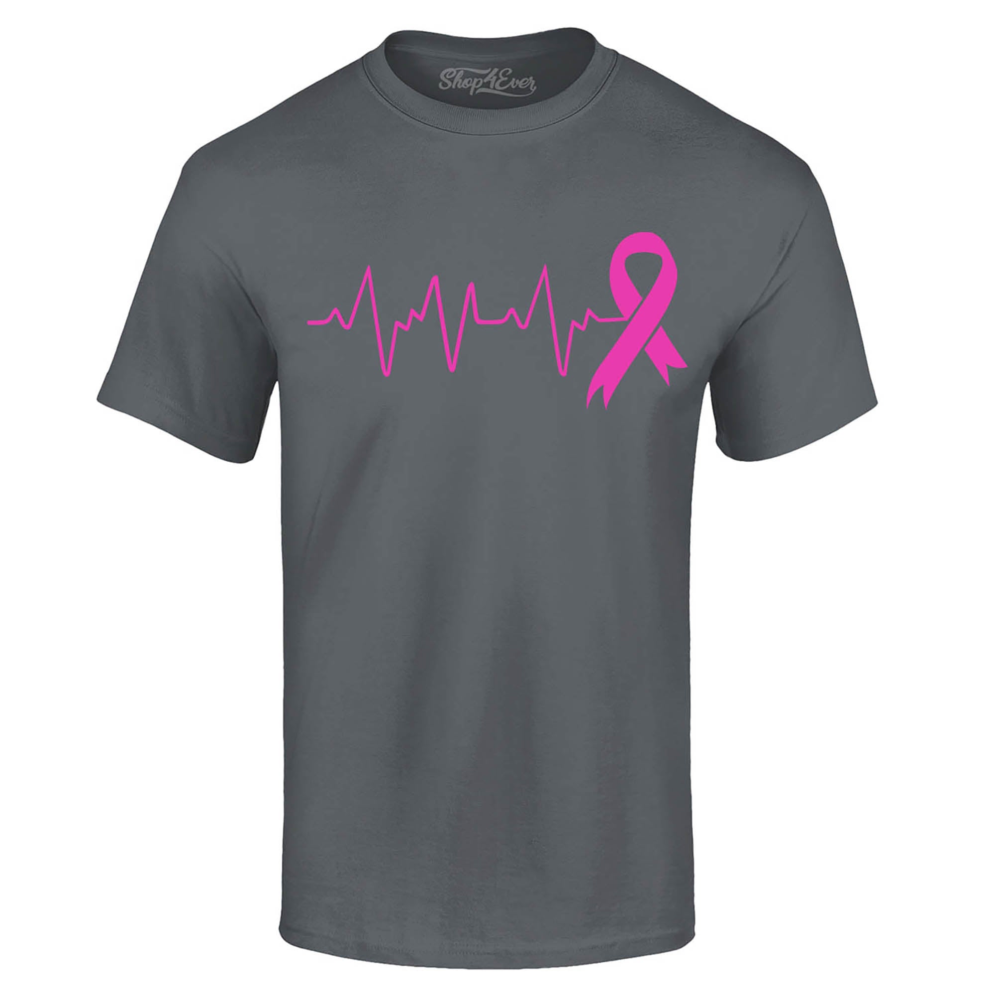 Heartbeat Pink Ribbon Breast Cancer Awareness T-Shirt