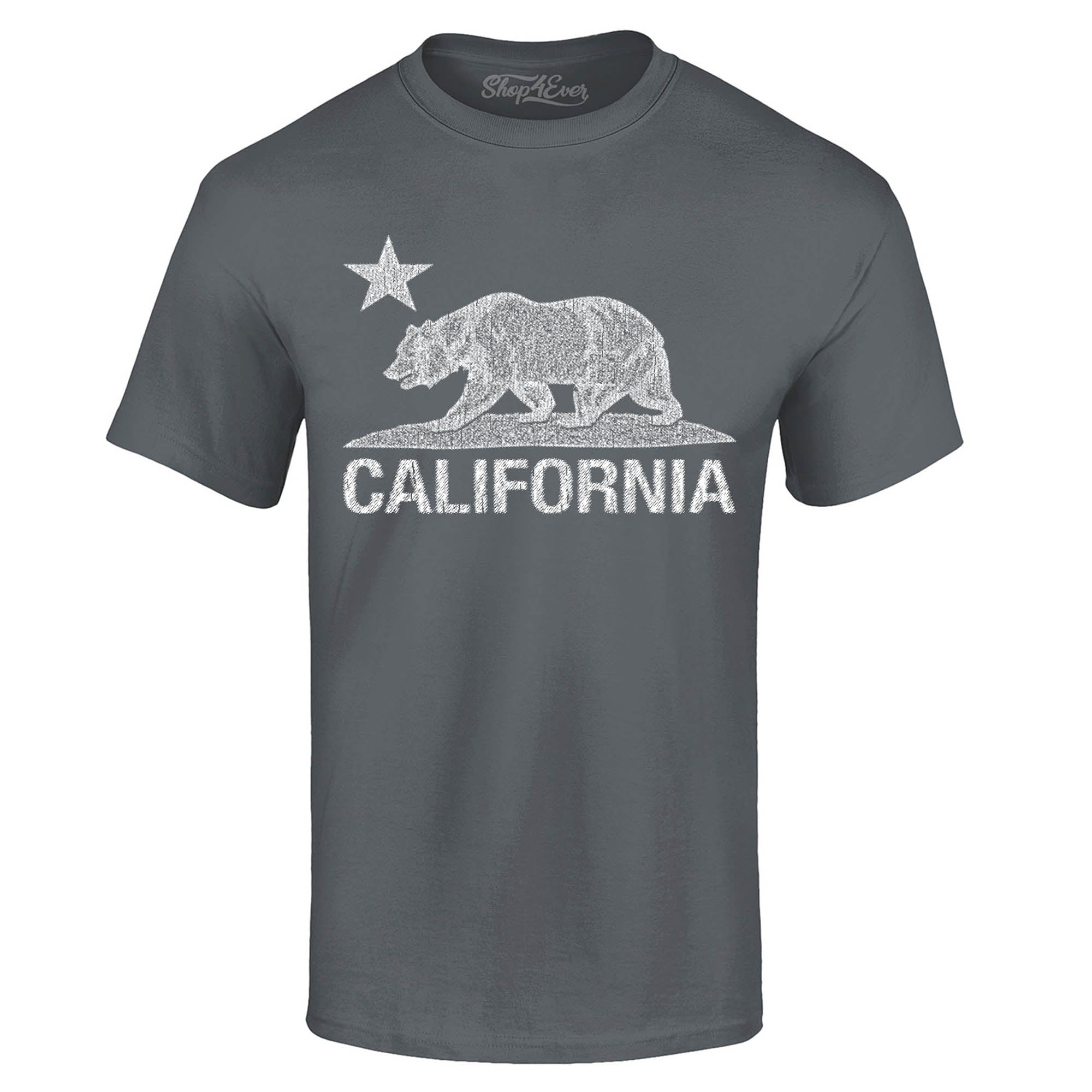 California Distressed White Bear T-Shirt Cali Shirts