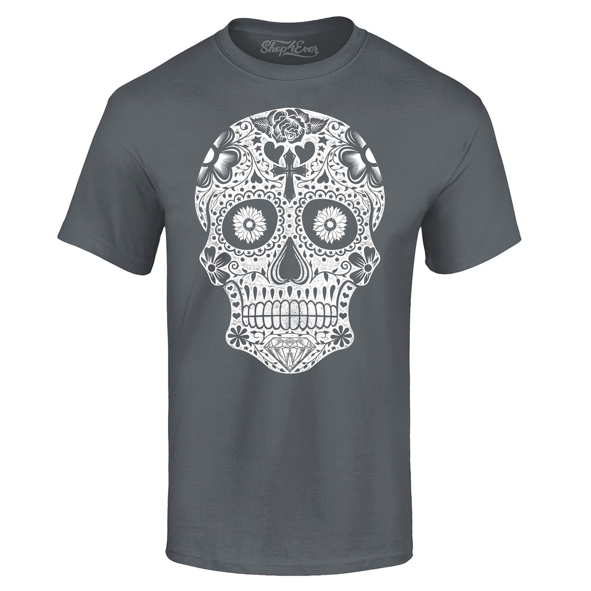 Day of The Dead White Skull T-Shirt