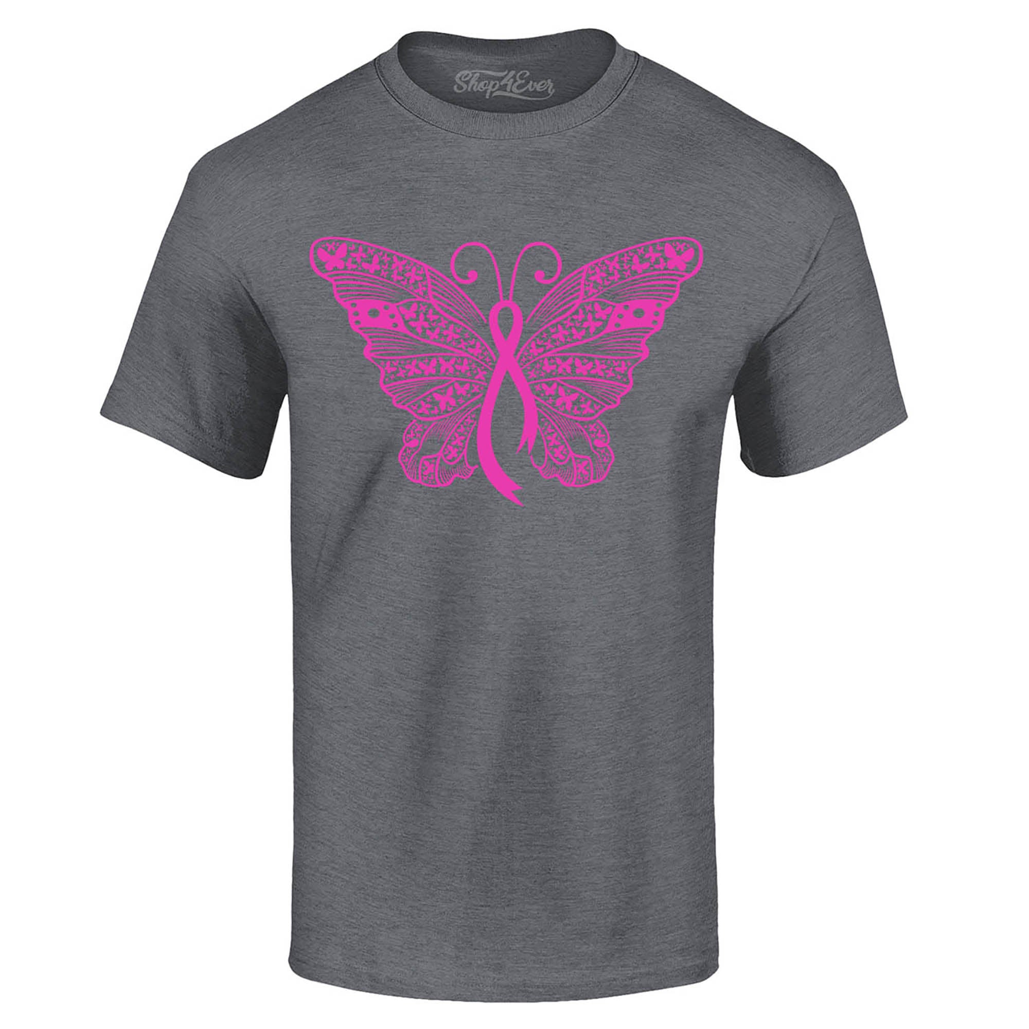 Pink Ribbon Butterfly Breast Cancer Awareness T-Shirt