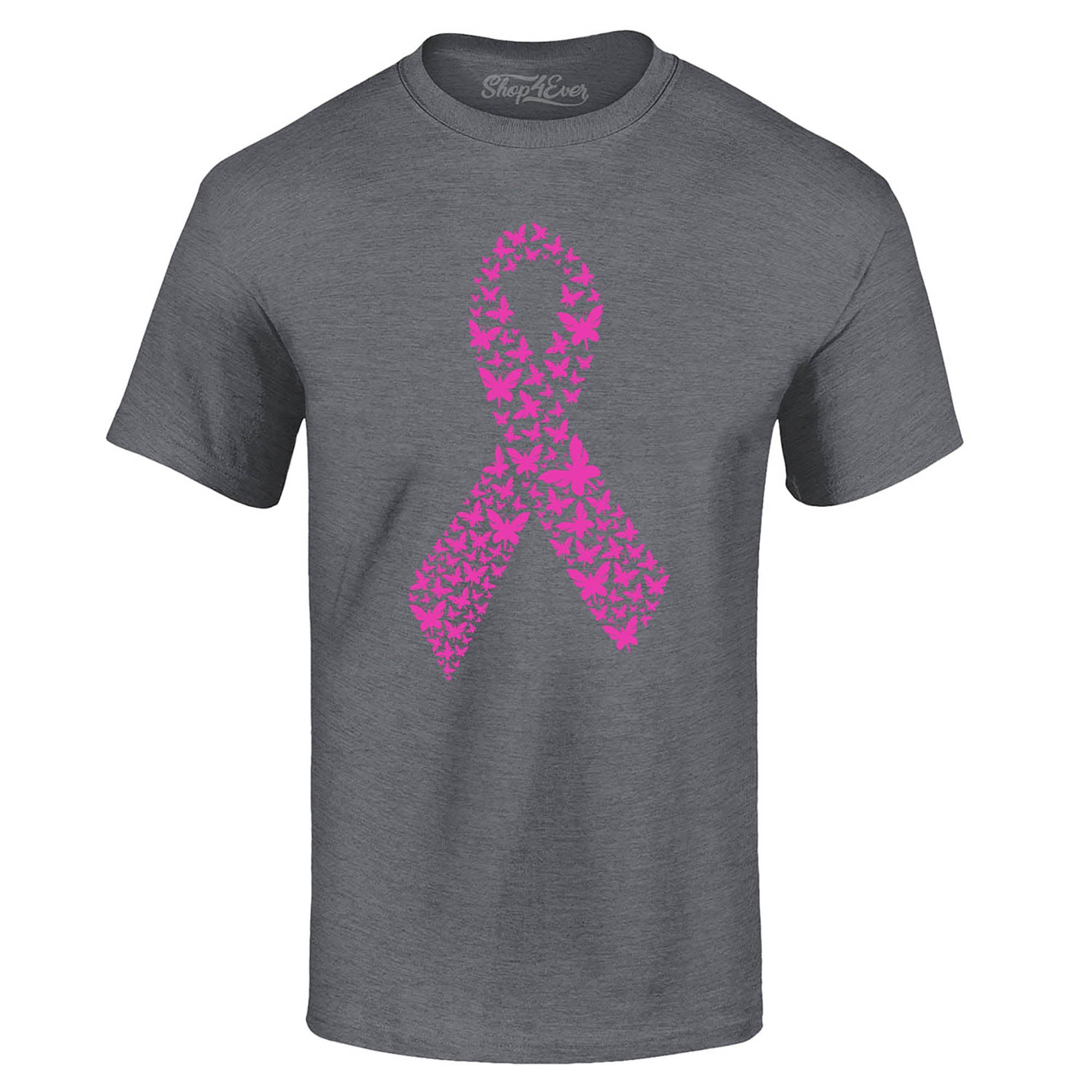 Pink Butterfly Ribbon Breast Cancer Awareness T-Shirt