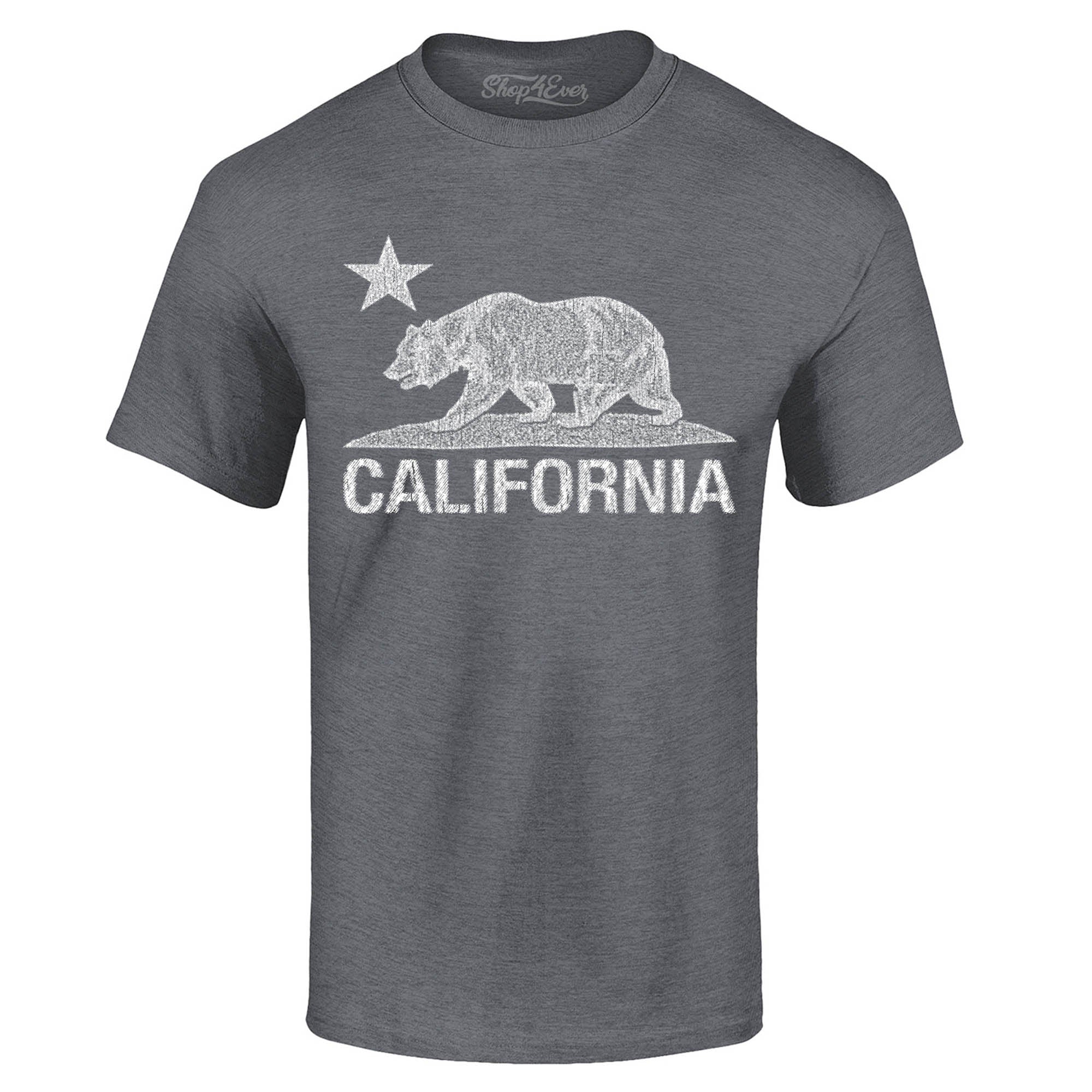 California Distressed White Bear T-Shirt Cali Shirts