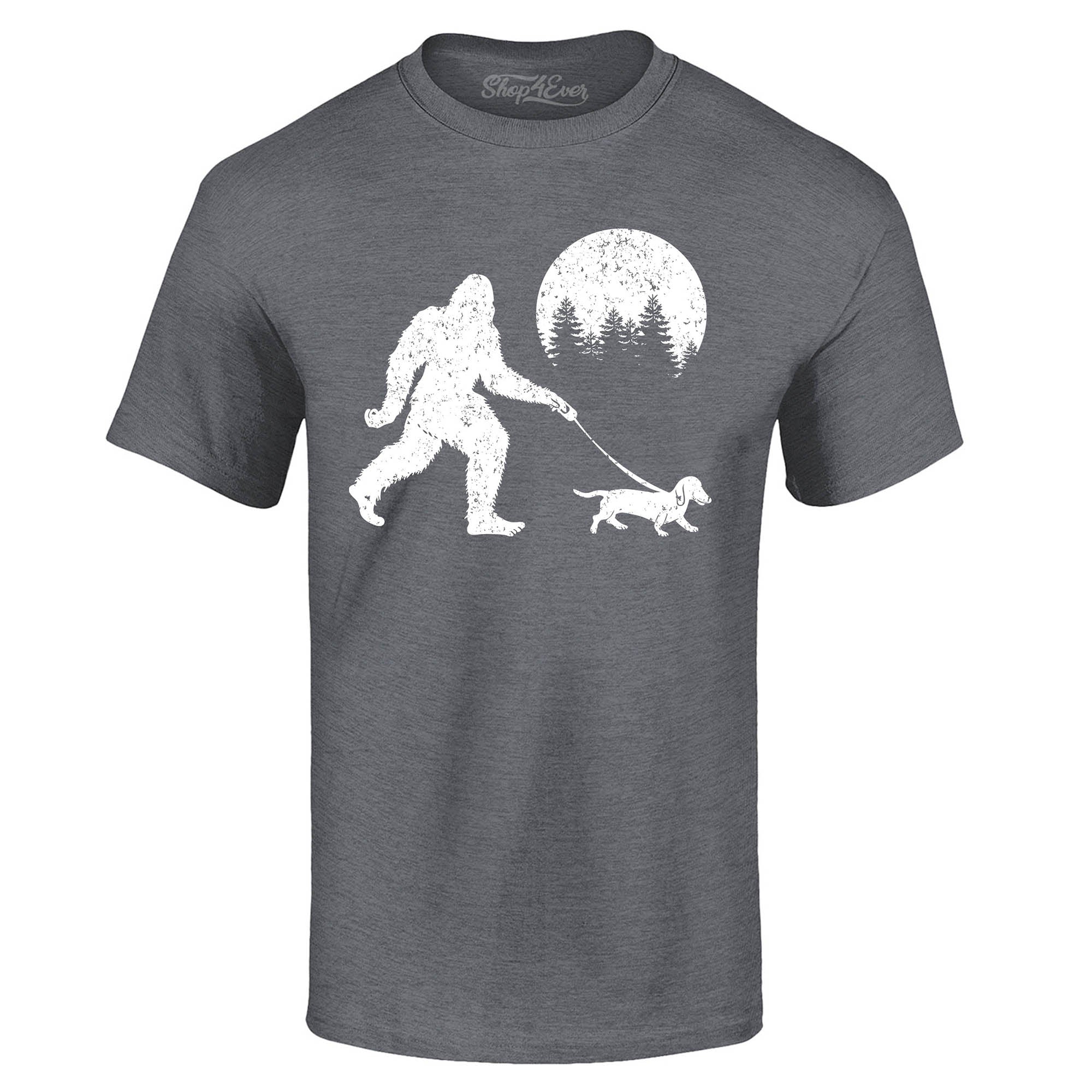 Bigfoot Walking Wiener Dog Funny Sasquatch Dachshund T-Shirt