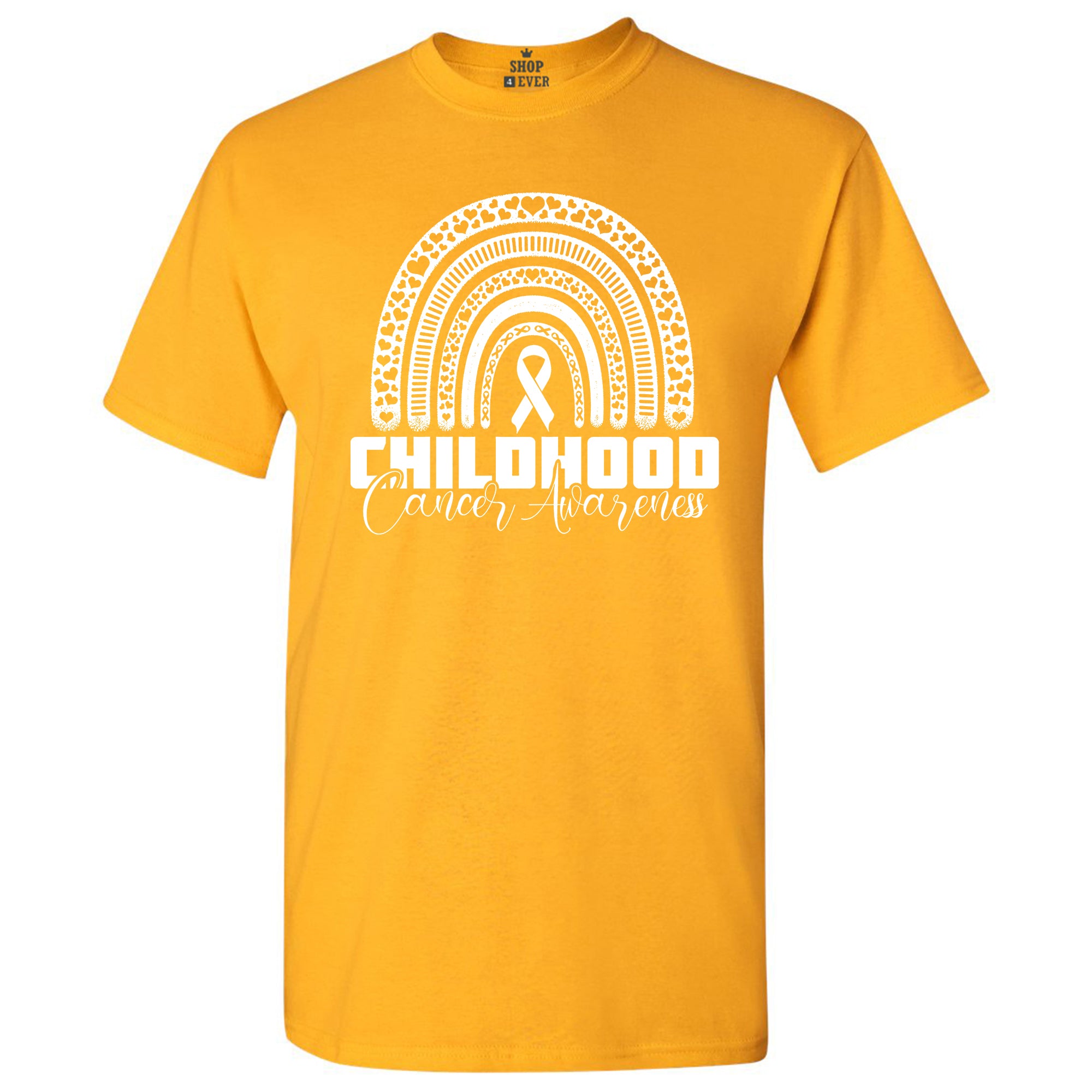 Childhood Cancer Awareness Rainbow White T-Shirt