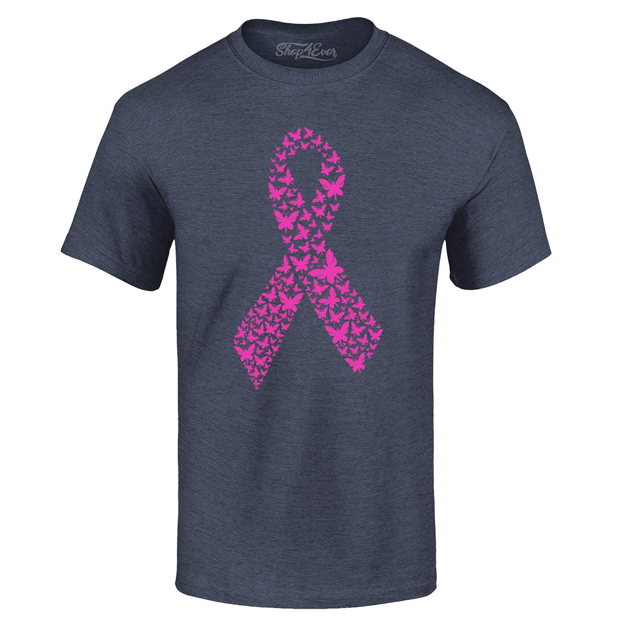 Pink Butterfly Ribbon Breast Cancer Awareness T-Shirt