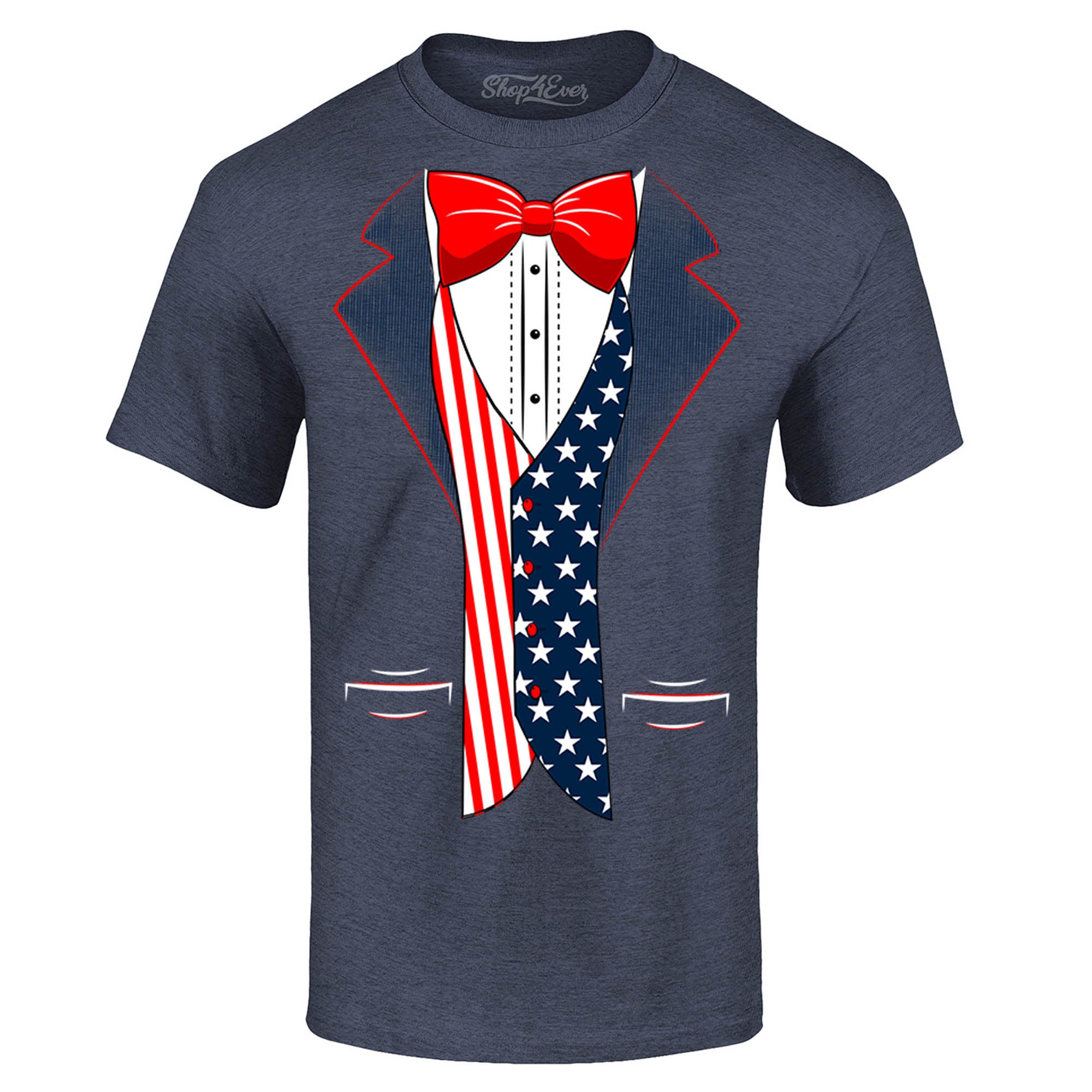 4th of July USA Tuxedo American Flag T-Shirt