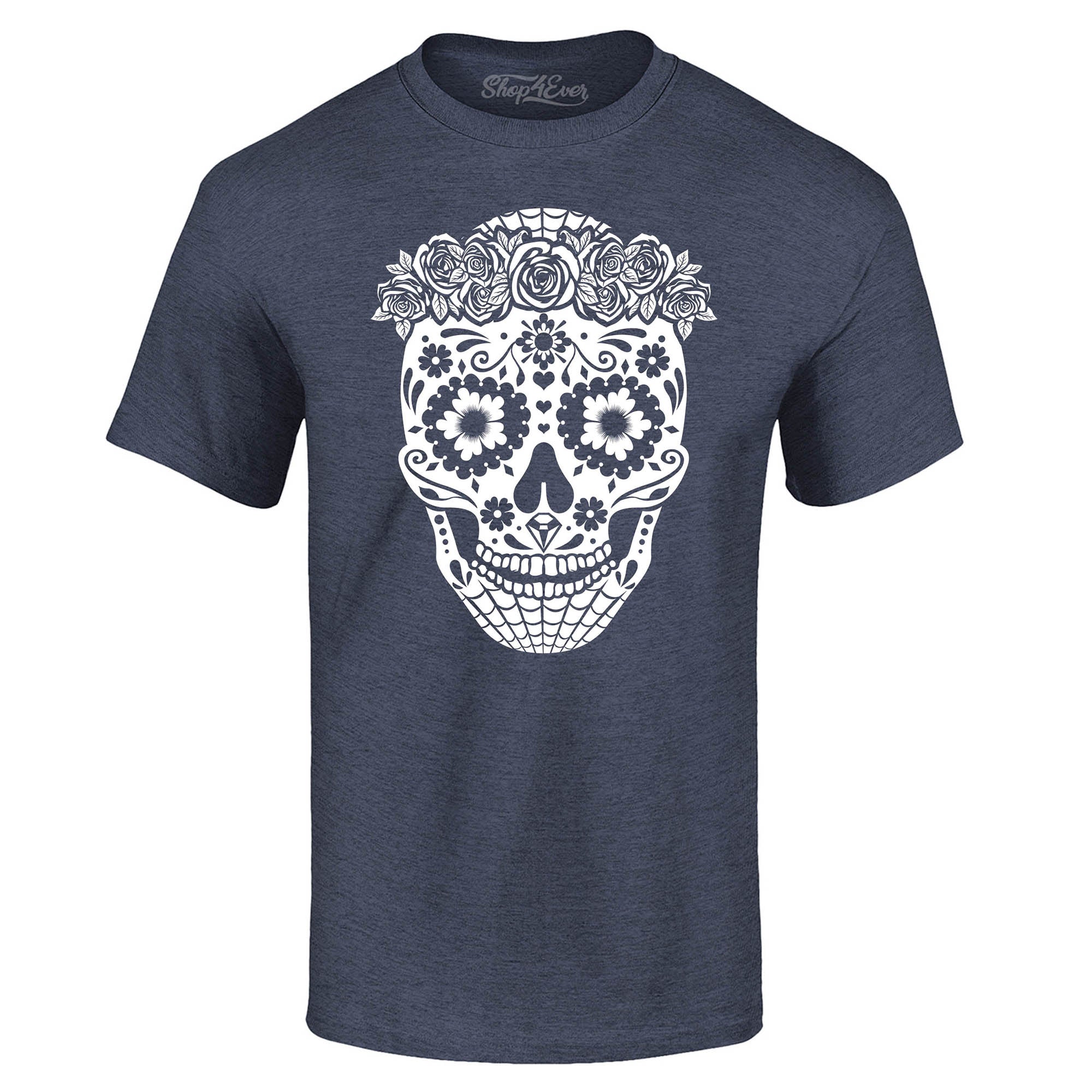 Floral Day of The Dead Girl Skull T-Shirt