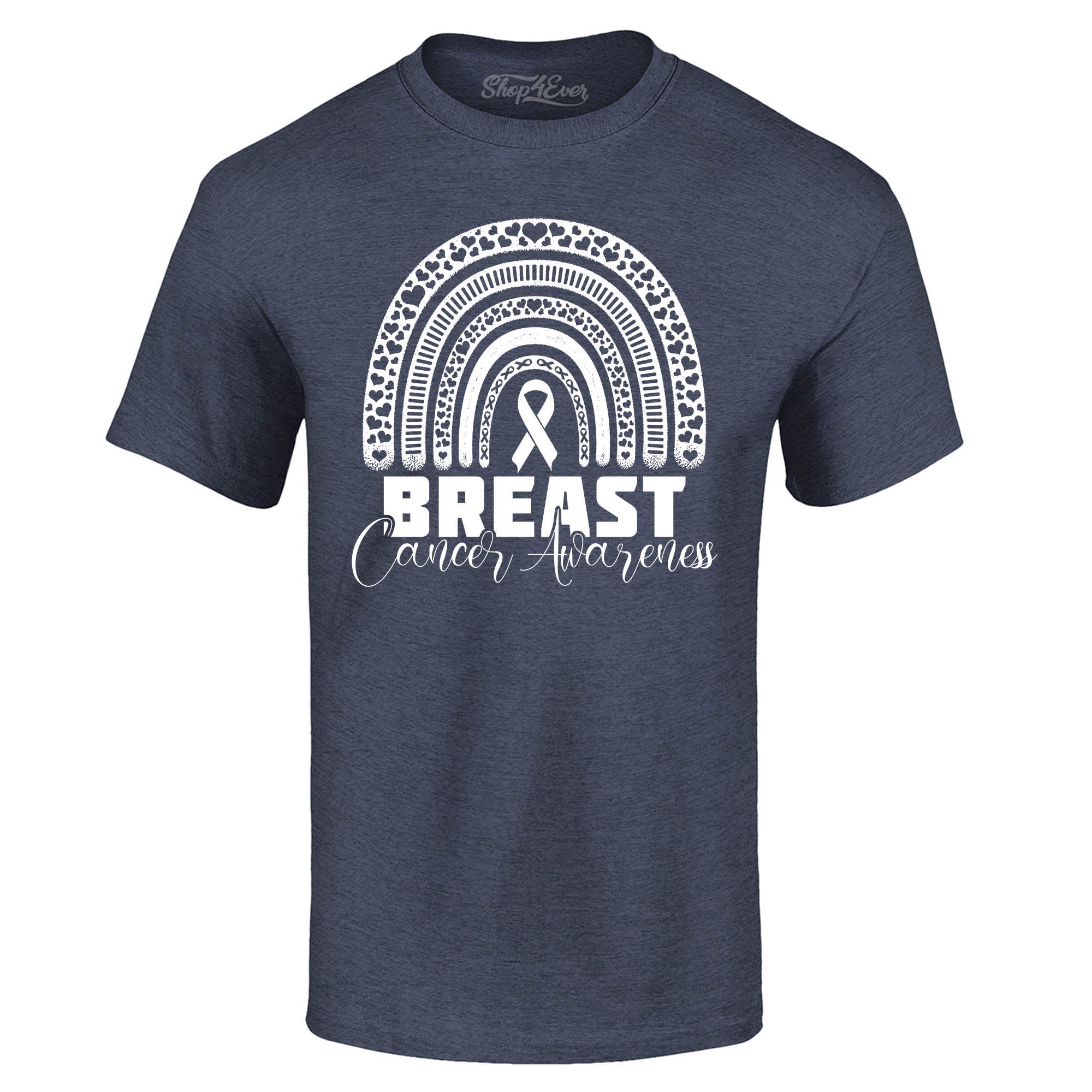 Breast Cancer Awareness Rainbow White T-Shirt