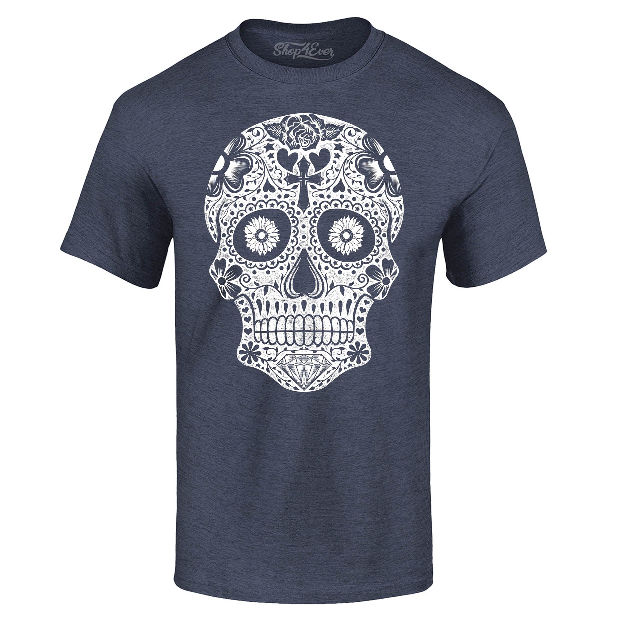 Day of The Dead White Skull T-Shirt