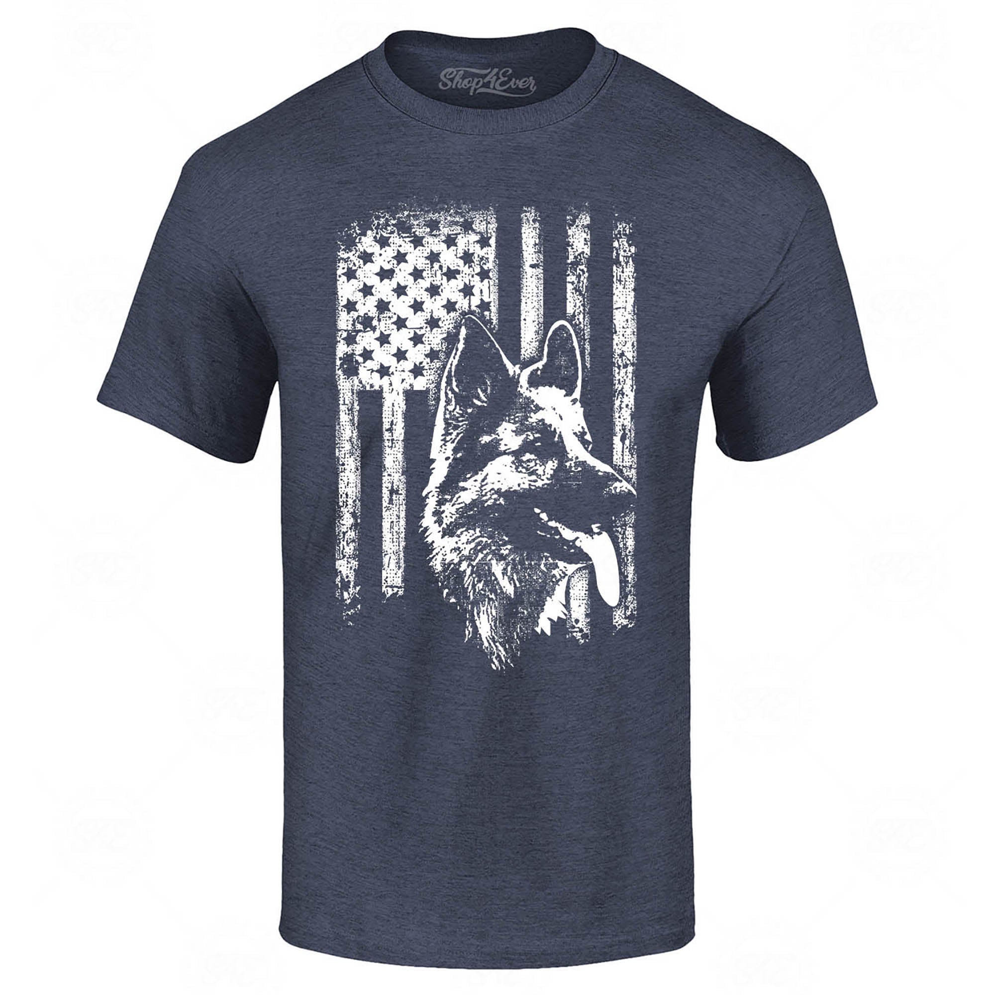 German Shepherd American Flag T-Shirt