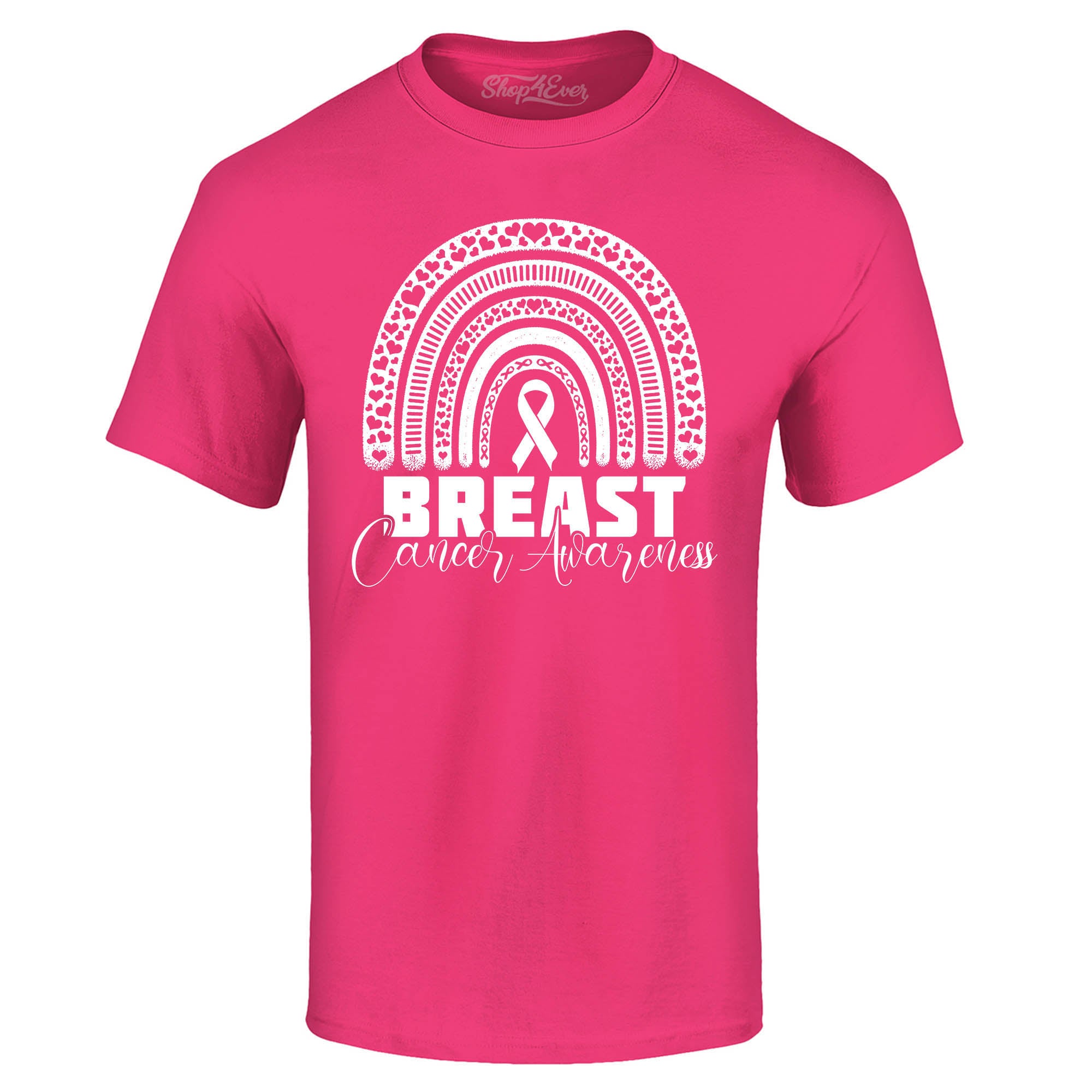 Breast Cancer Awareness Rainbow White T-Shirt