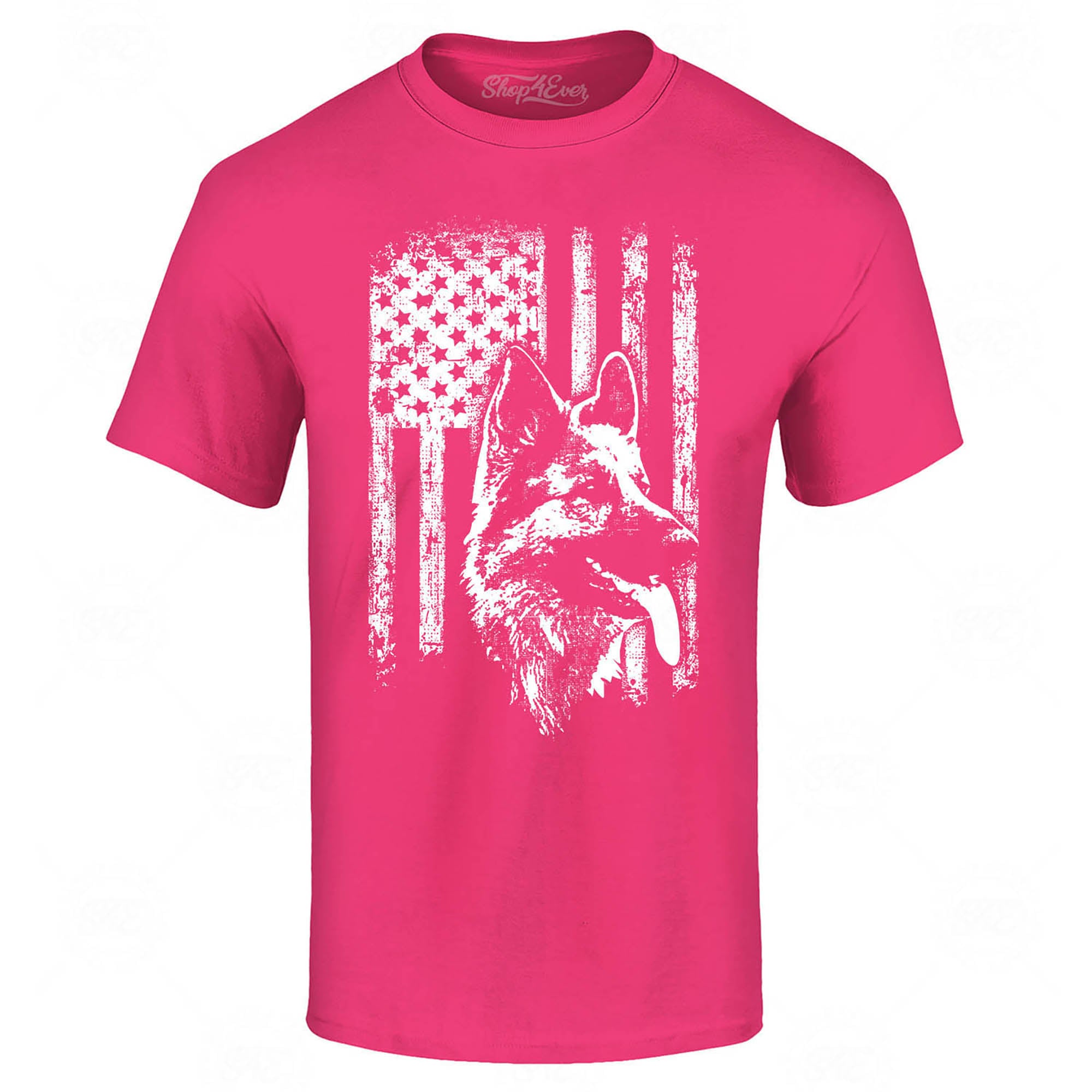 German Shepherd American Flag T-Shirt