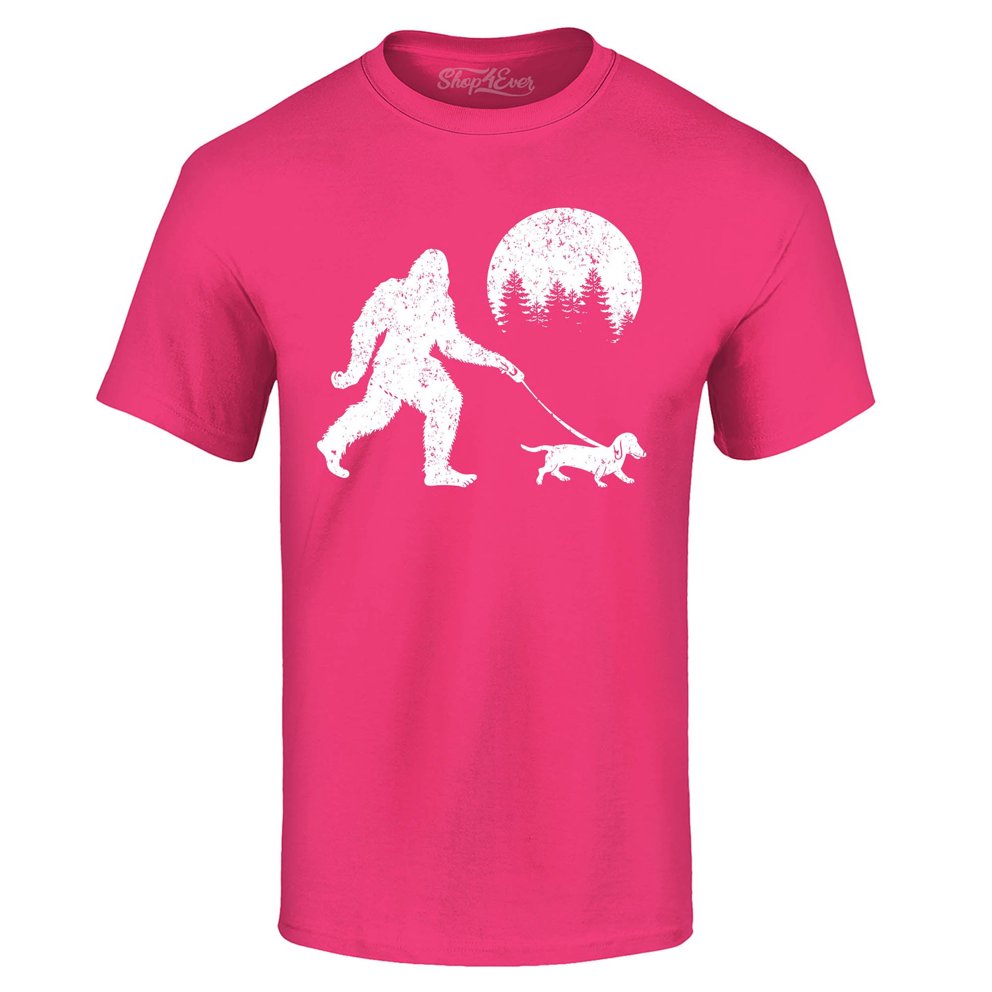 Bigfoot Walking Wiener Dog Funny Sasquatch Dachshund T-Shirt