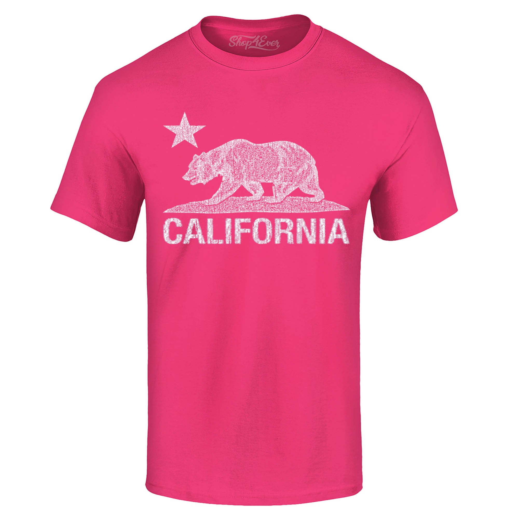 California Distressed White Bear T-Shirt Cali Shirts