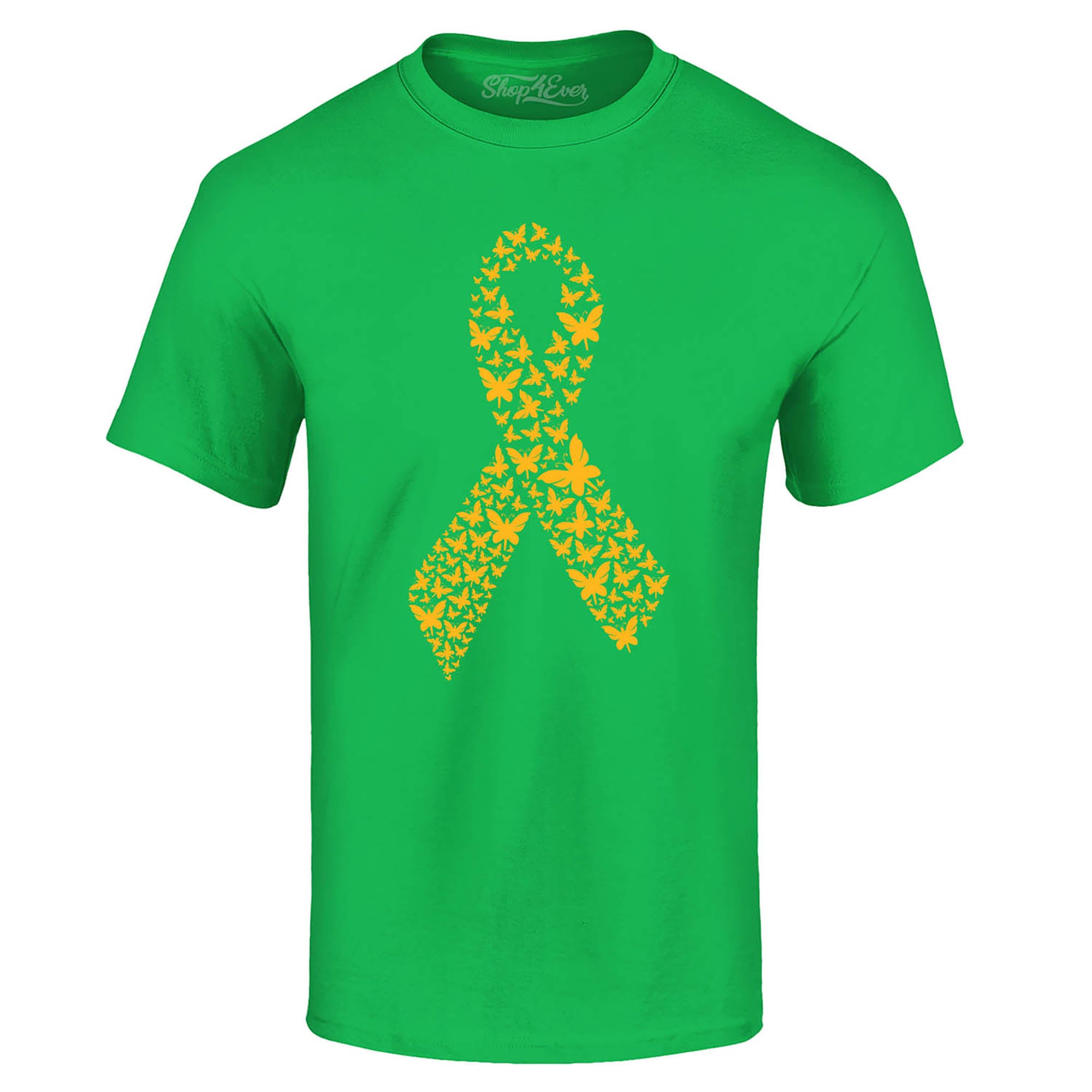 Gold Butterfly Ribbon Childhood Cancer Awareness T-Shirt