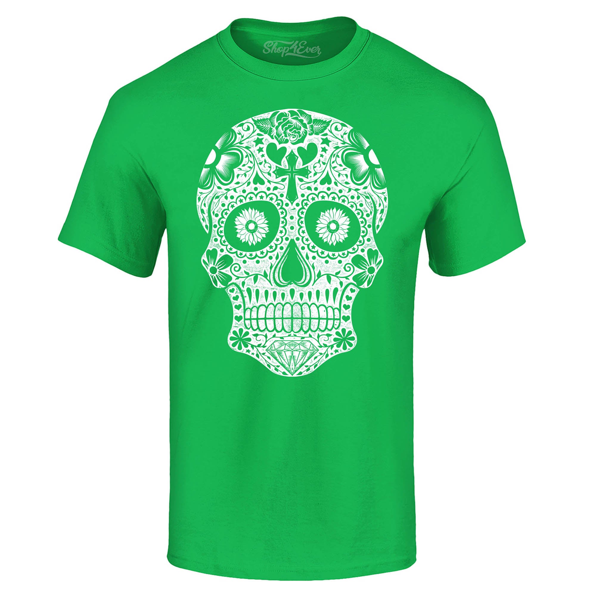 Day of The Dead White Skull T-Shirt