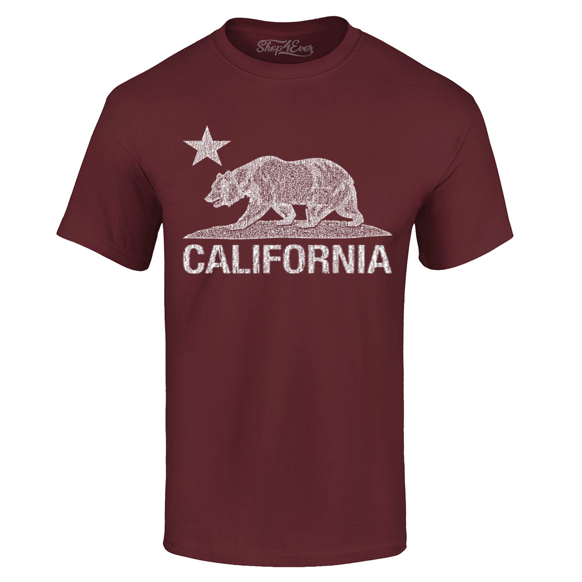 California Distressed White Bear T-Shirt Cali Shirts