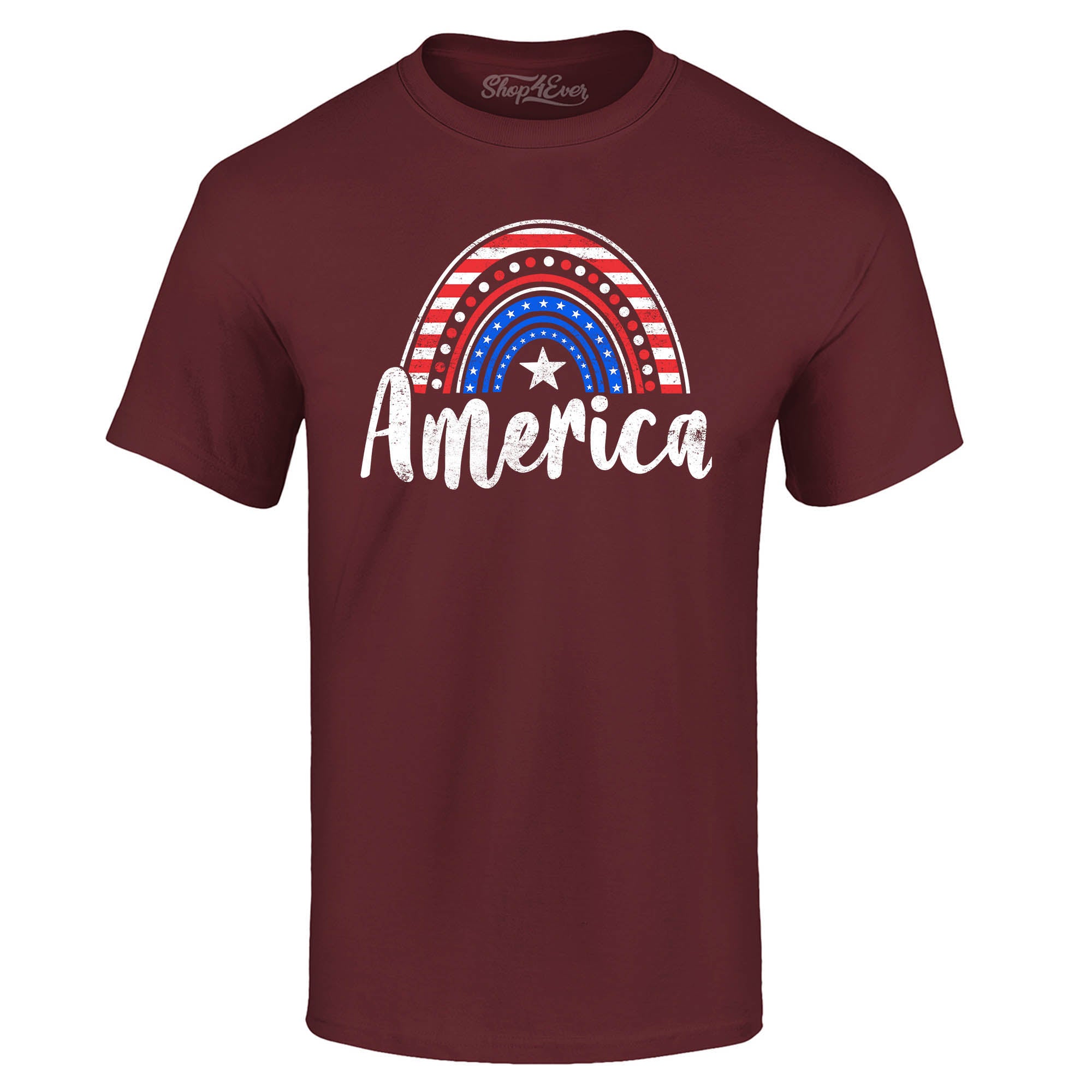 America Patriotic Rainbow 4th of July T-Shirt