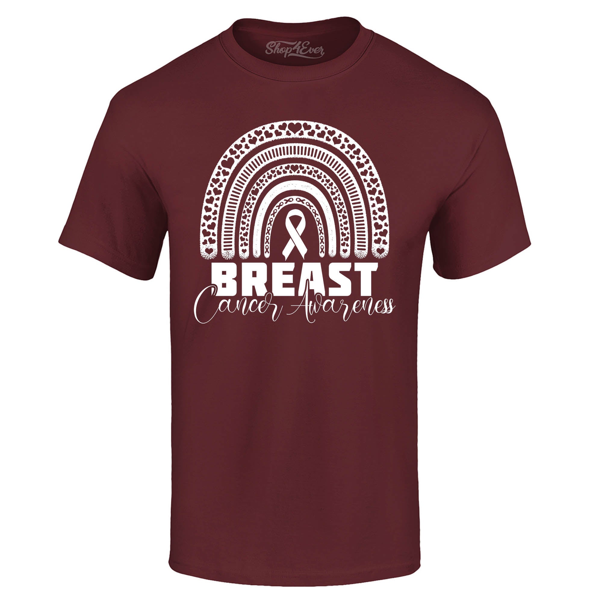 Breast Cancer Awareness Rainbow White T-Shirt