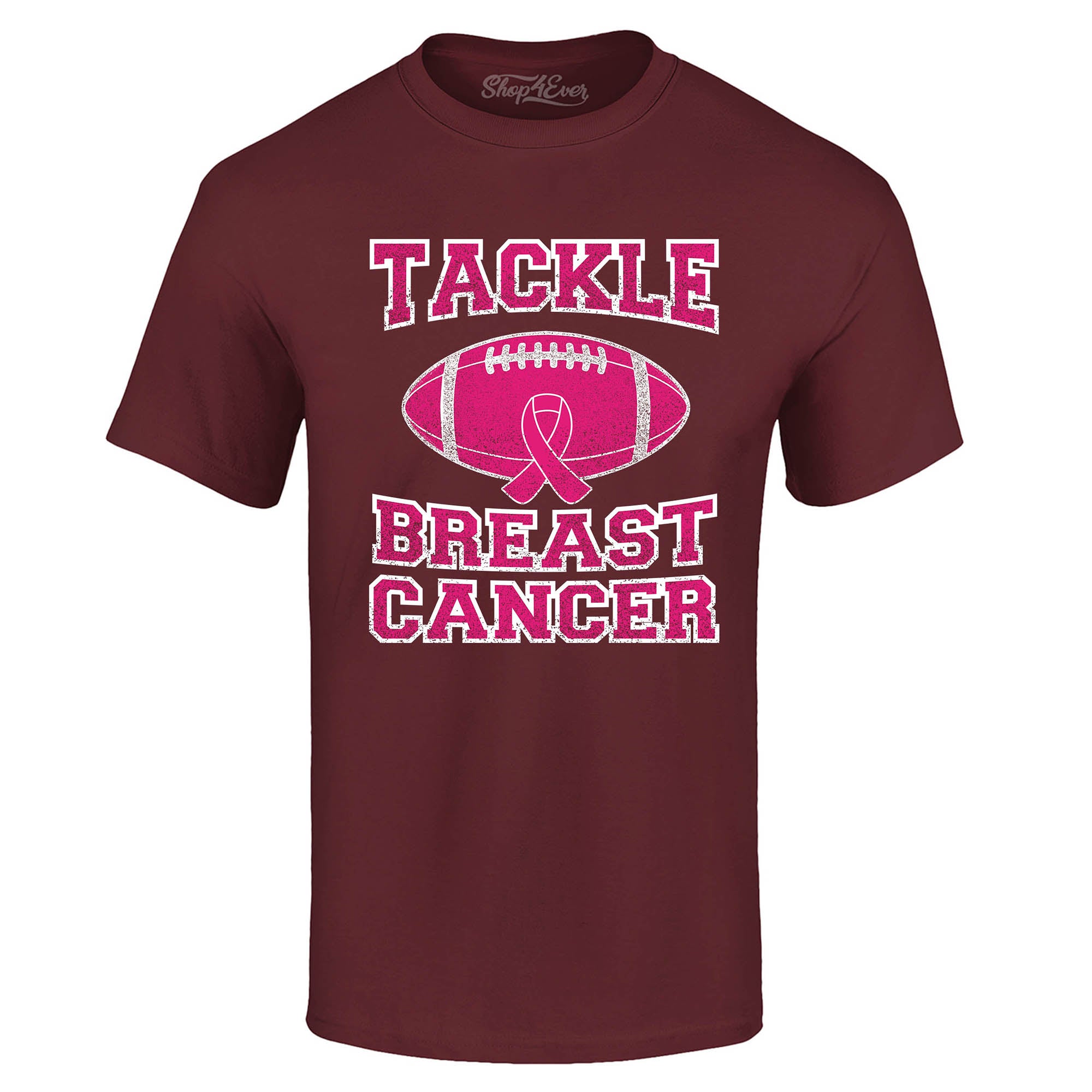 Tackle Breast Cancer T-Shirt Support Awareness Tee Shirts