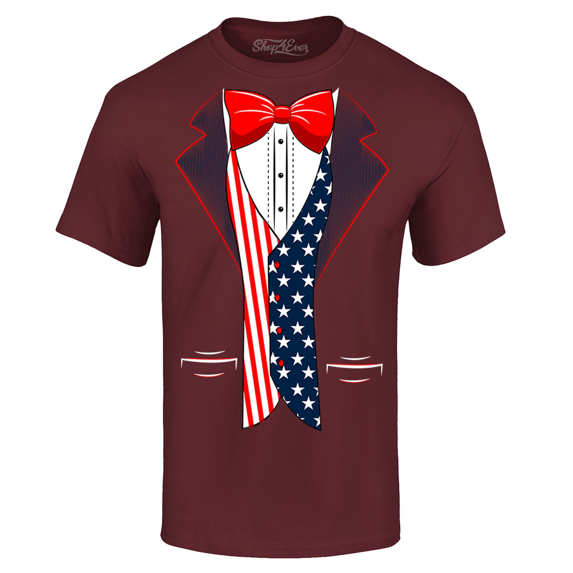 4th of July USA Tuxedo American Flag T-Shirt