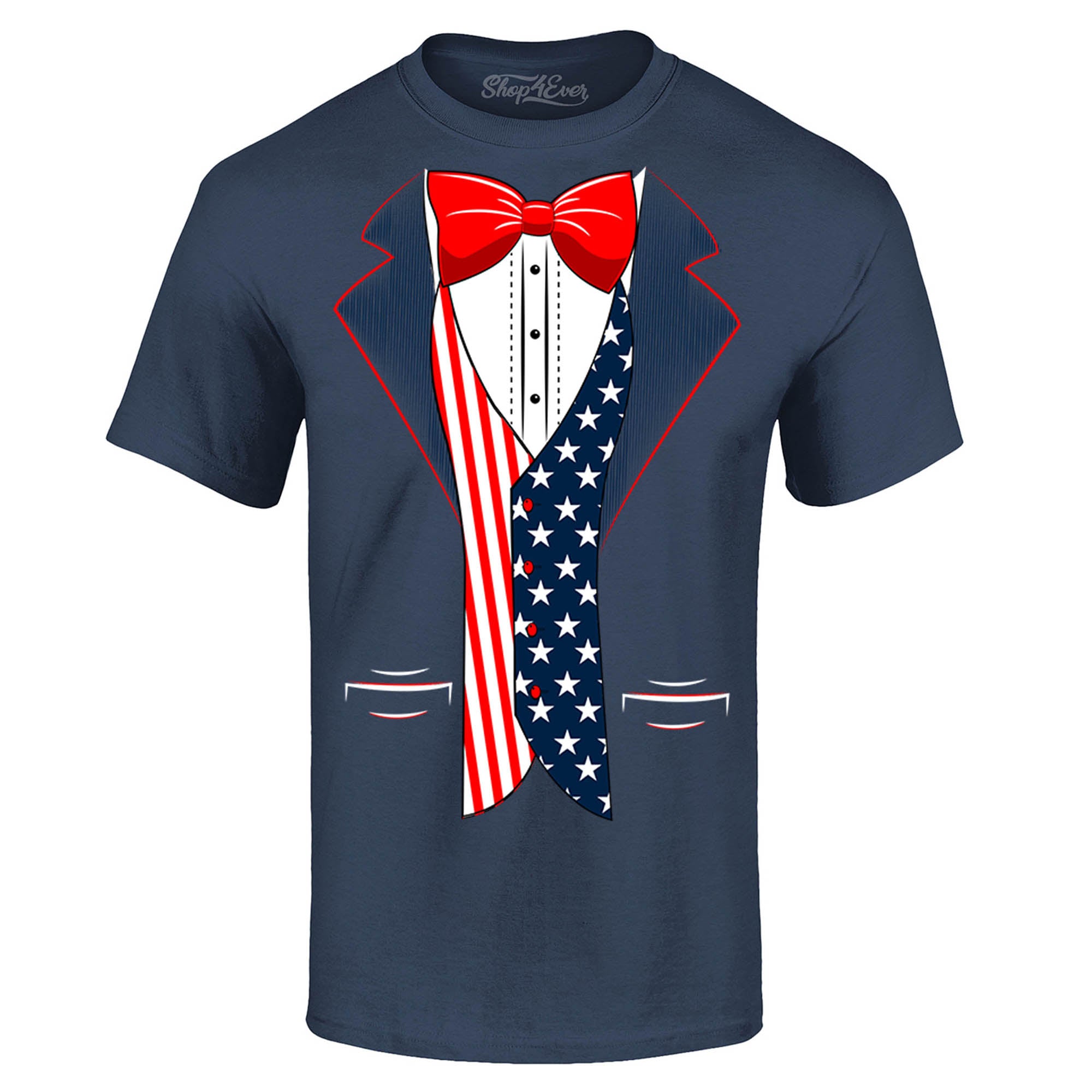 4th of July USA Tuxedo American Flag T-Shirt