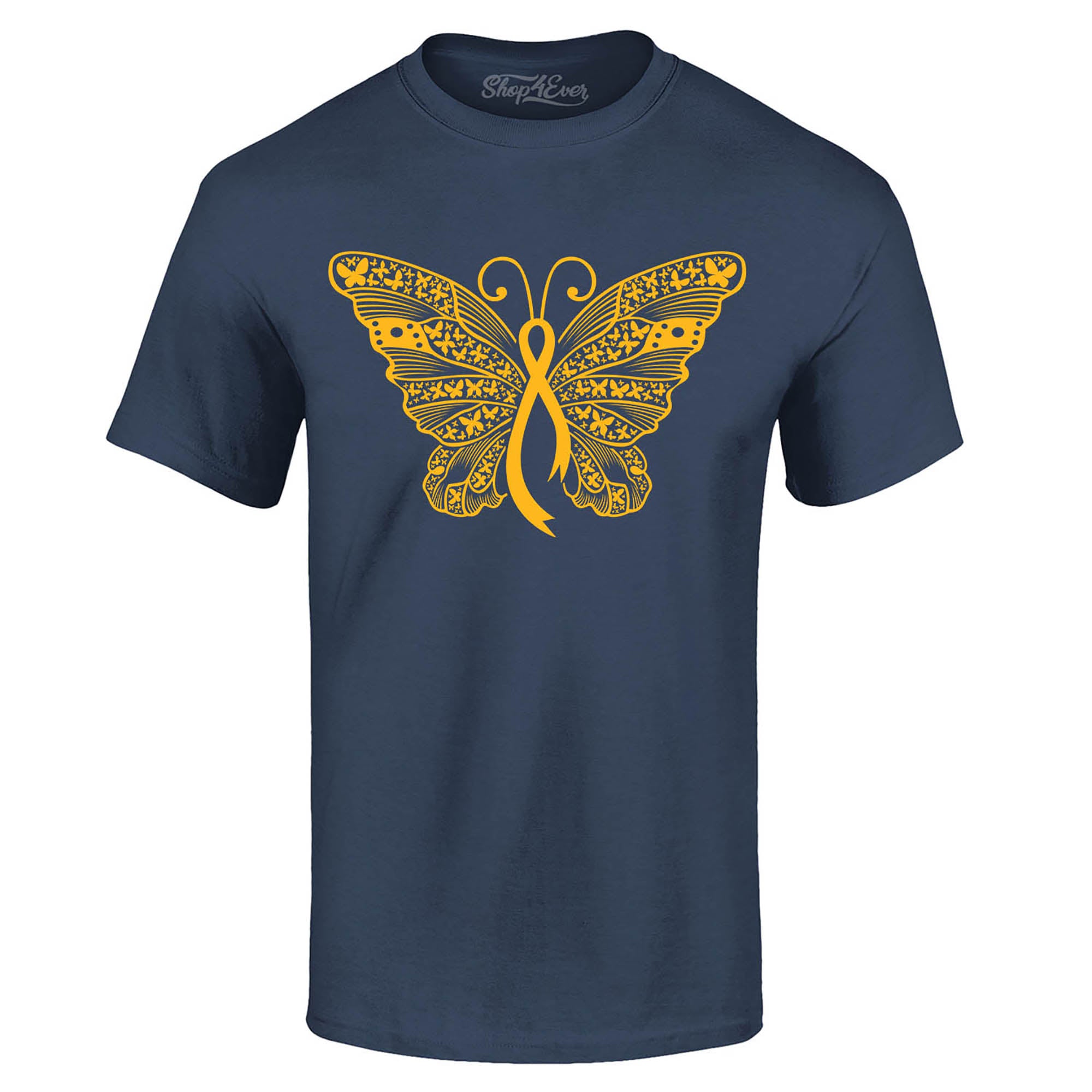 Gold Ribbon Butterfly Childhood Cancer Awareness T-Shirt