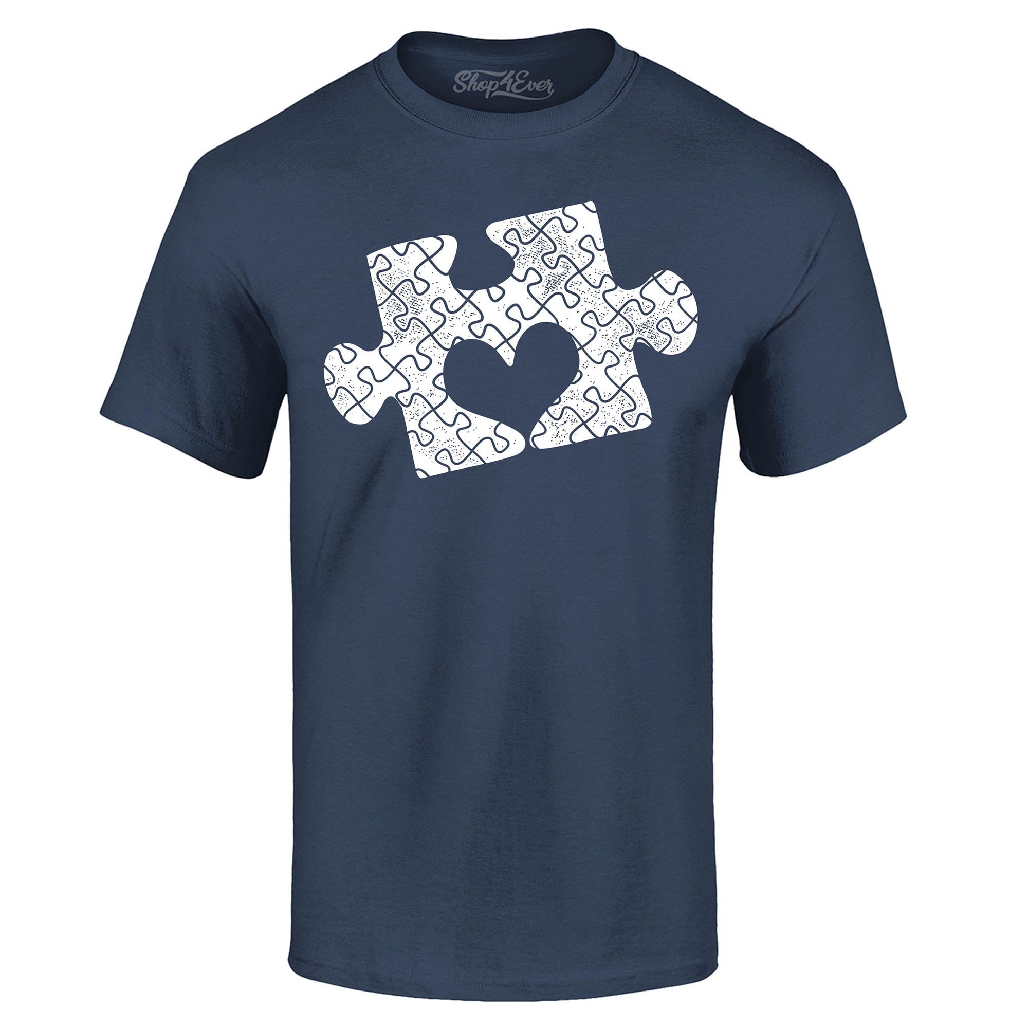 Puzzle Piece Heart Autism Awareness T-Shirt