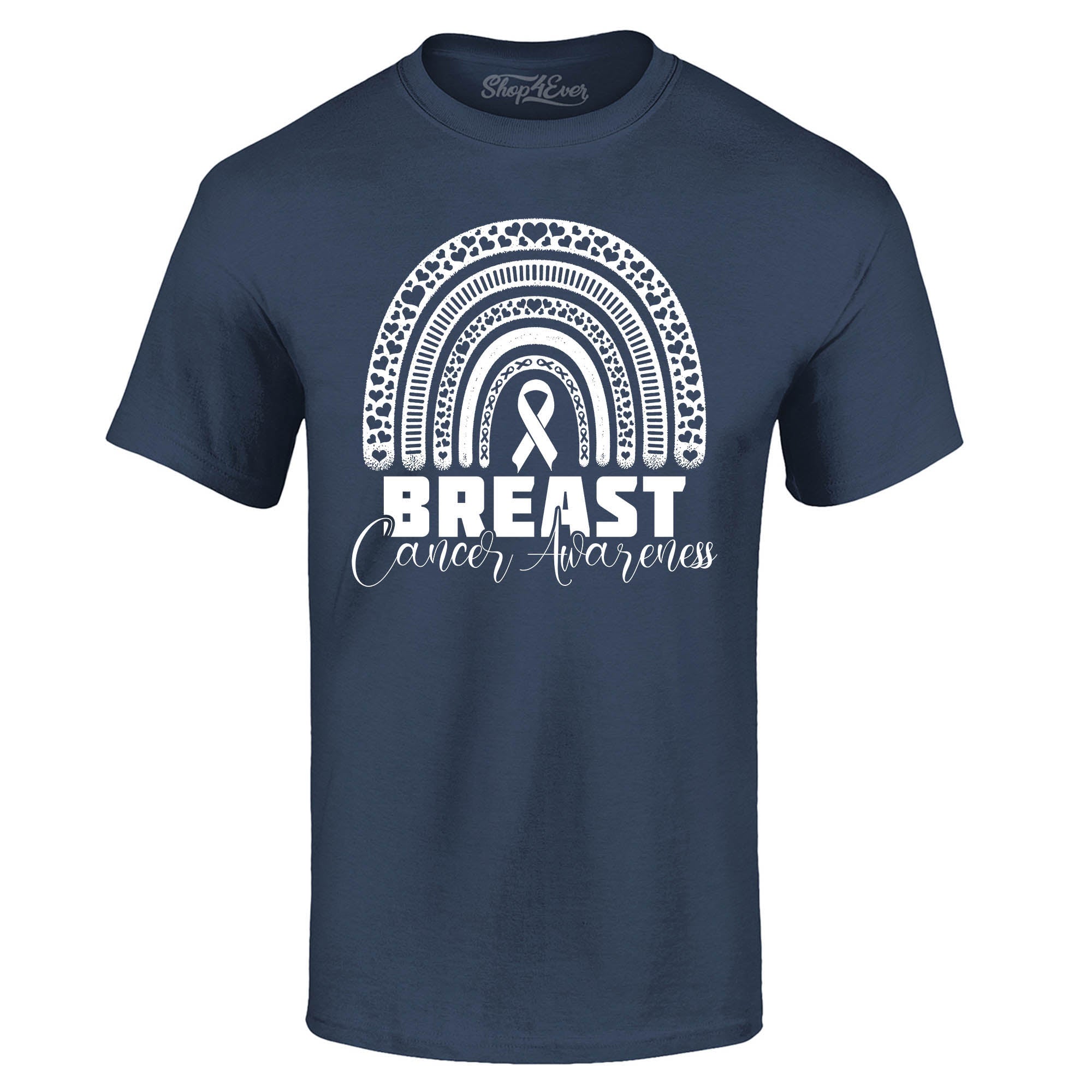 Breast Cancer Awareness Rainbow White T-Shirt