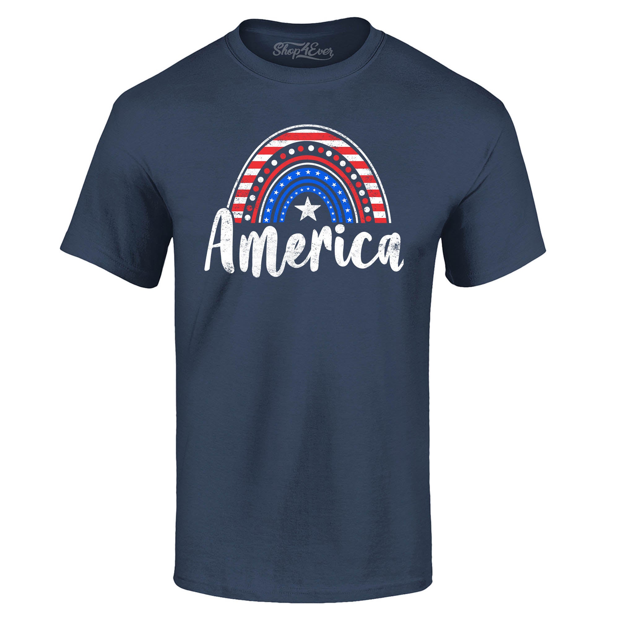 America Patriotic Rainbow 4th of July T-Shirt