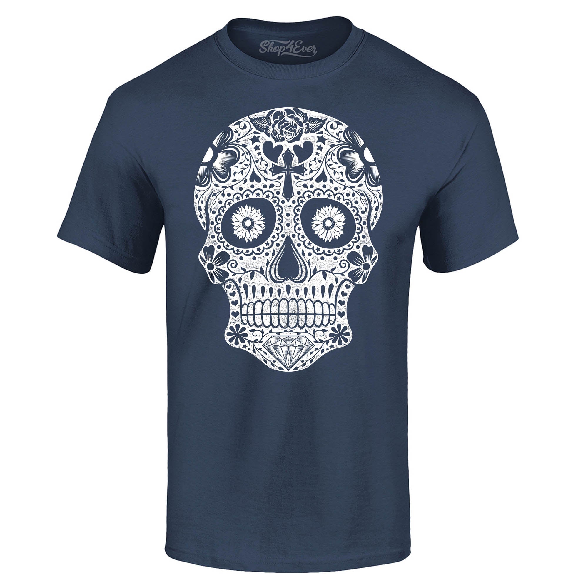 Day of The Dead White Skull T-Shirt